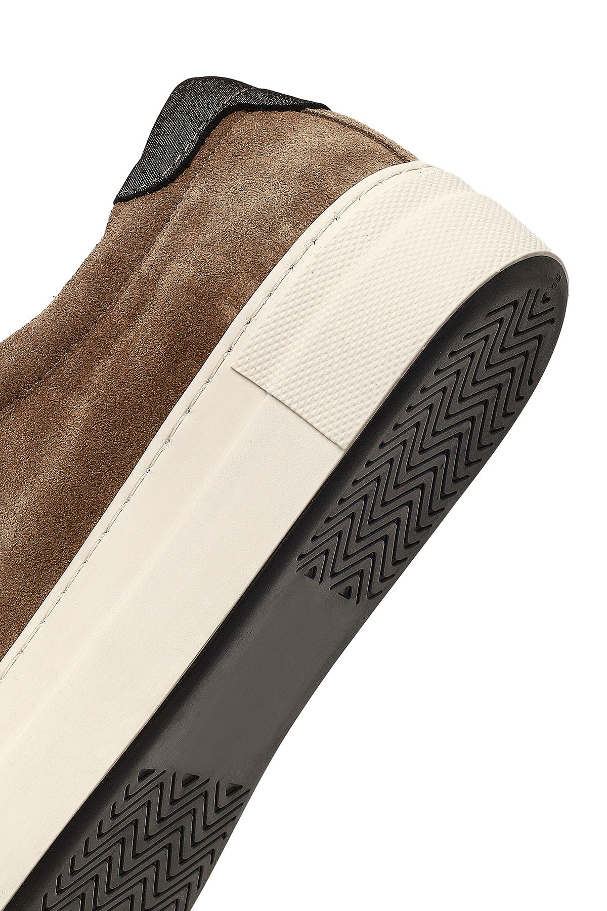 Kadın Bej Bağcıklı Kalın Tabanlı Süet Deri Sneaker - Image 8