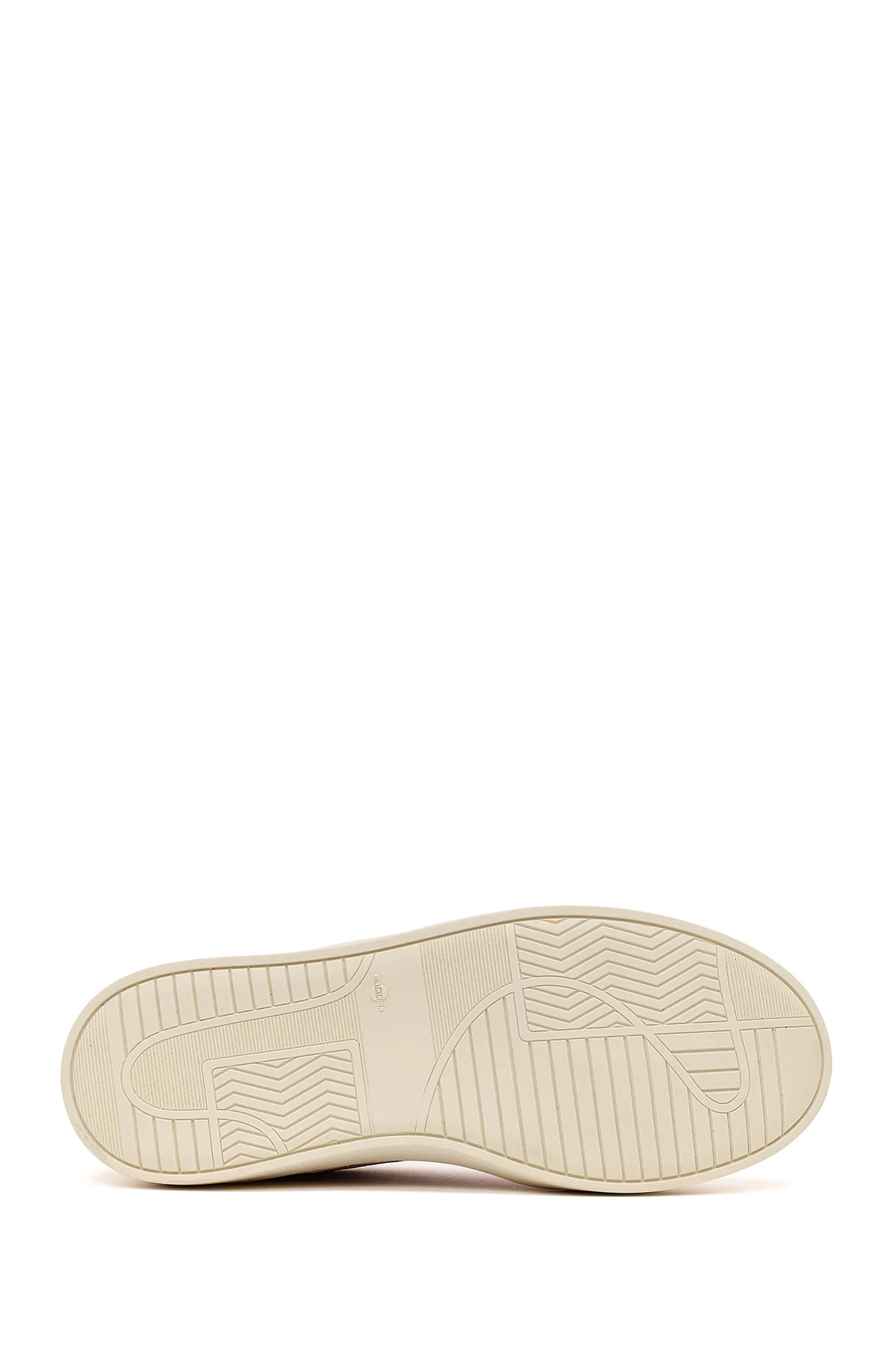 Kadın Bej Bağcıklı Kalın Tabanlı Süet Deri Sneaker - Image 5