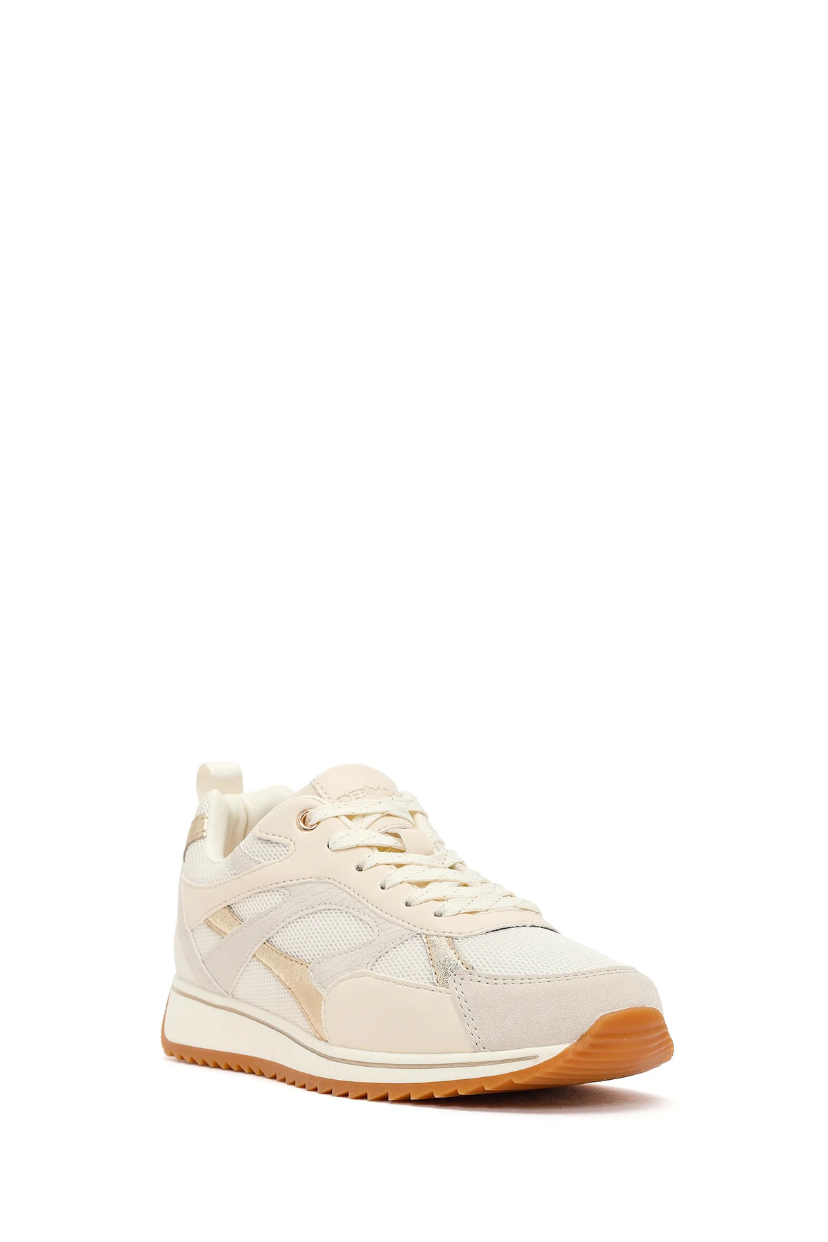 Kadın Bej Bağcıklı Sneaker - Image 7