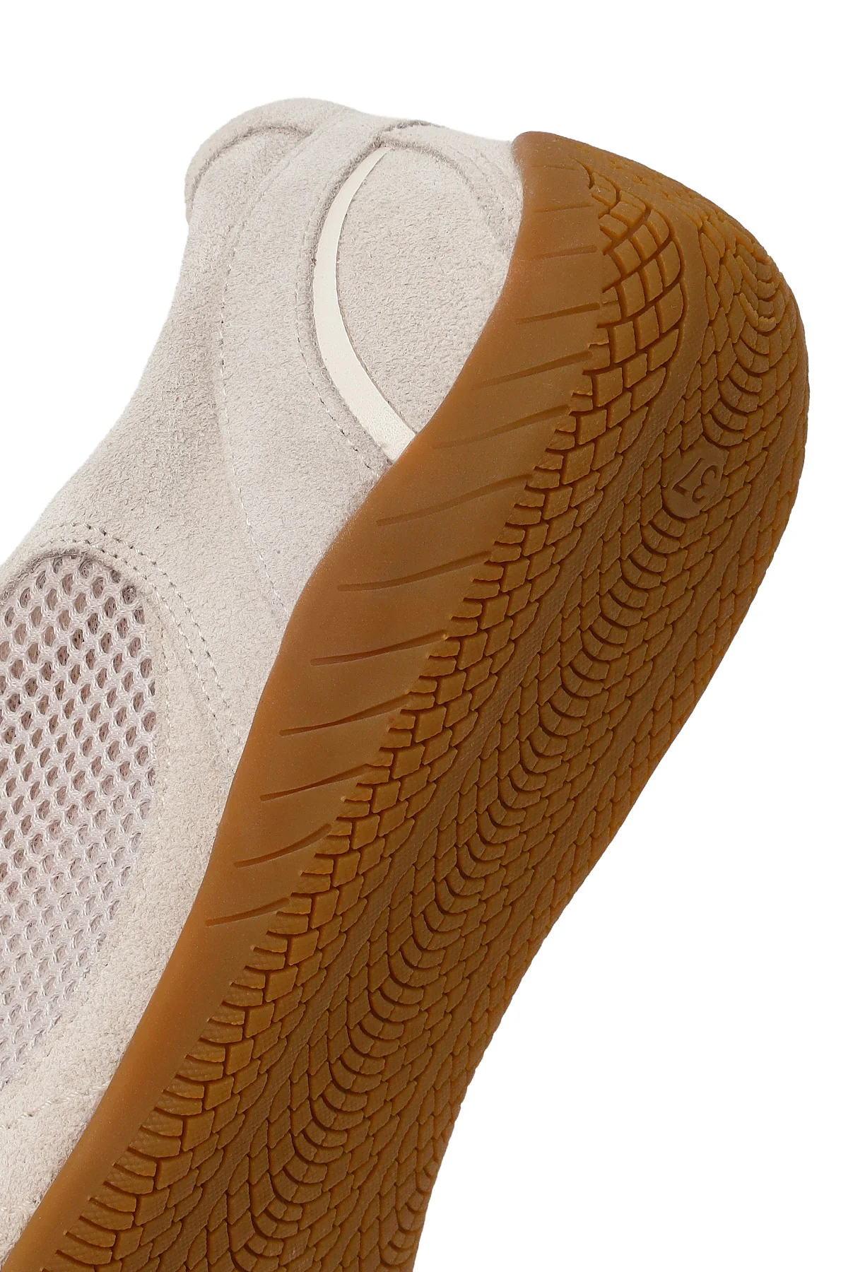 Kadın Bej Bağcıklı Süet Deri Sneaker - Image 8