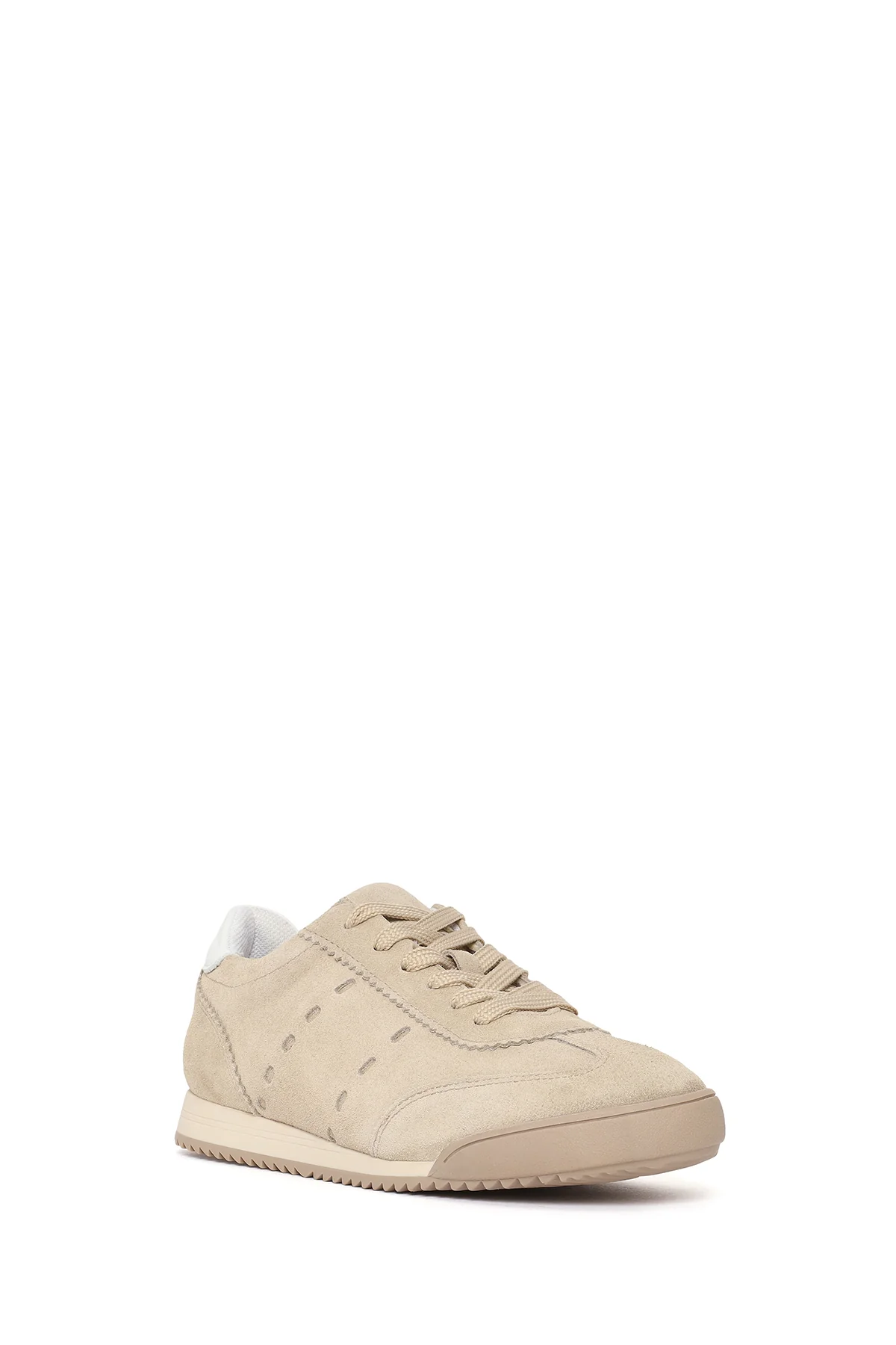 Kadın Bej Bağcıklı Süet Deri Sneaker - Image 7