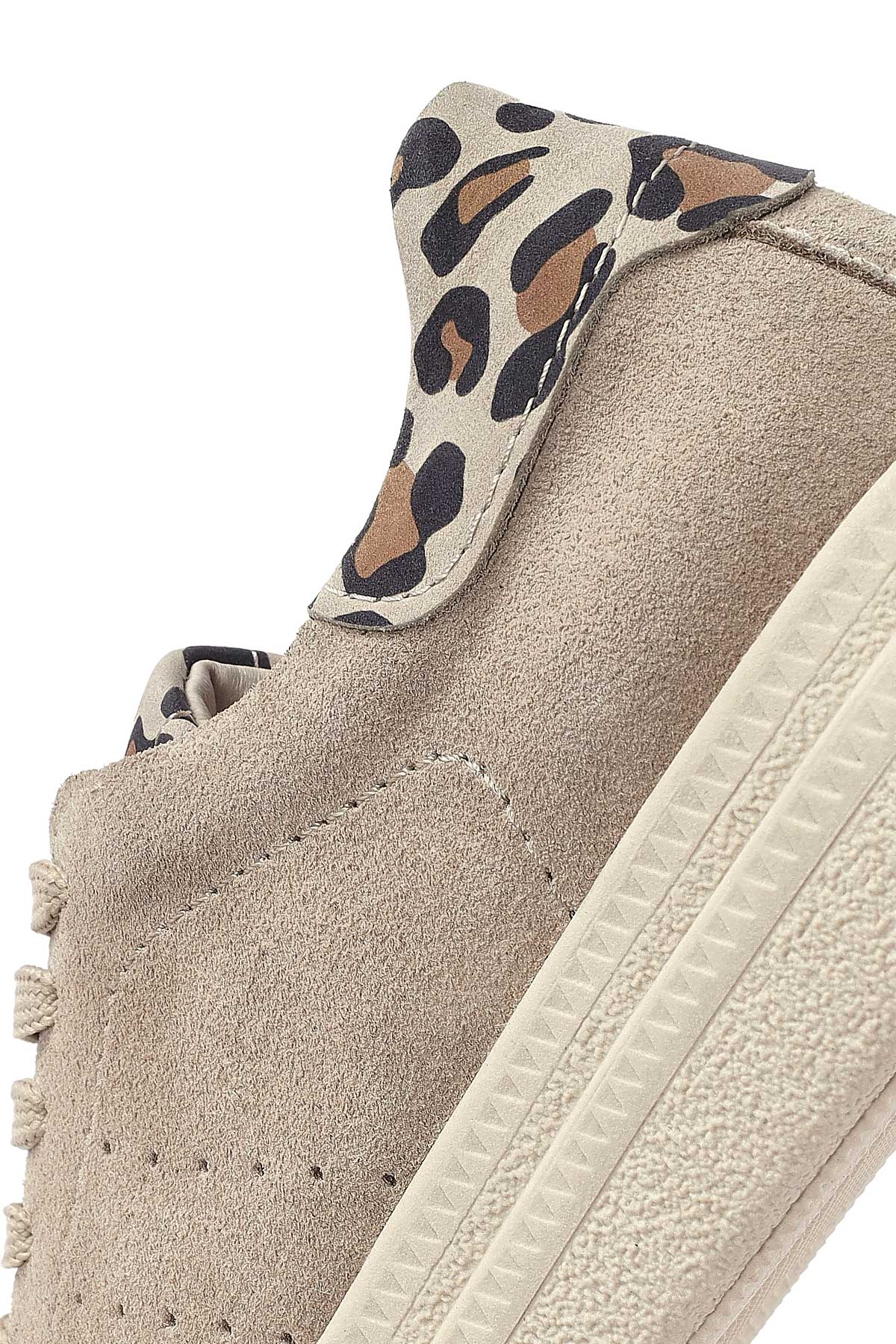 Kadın Bej Bağcıklı Süet Deri Sneaker - Image 12