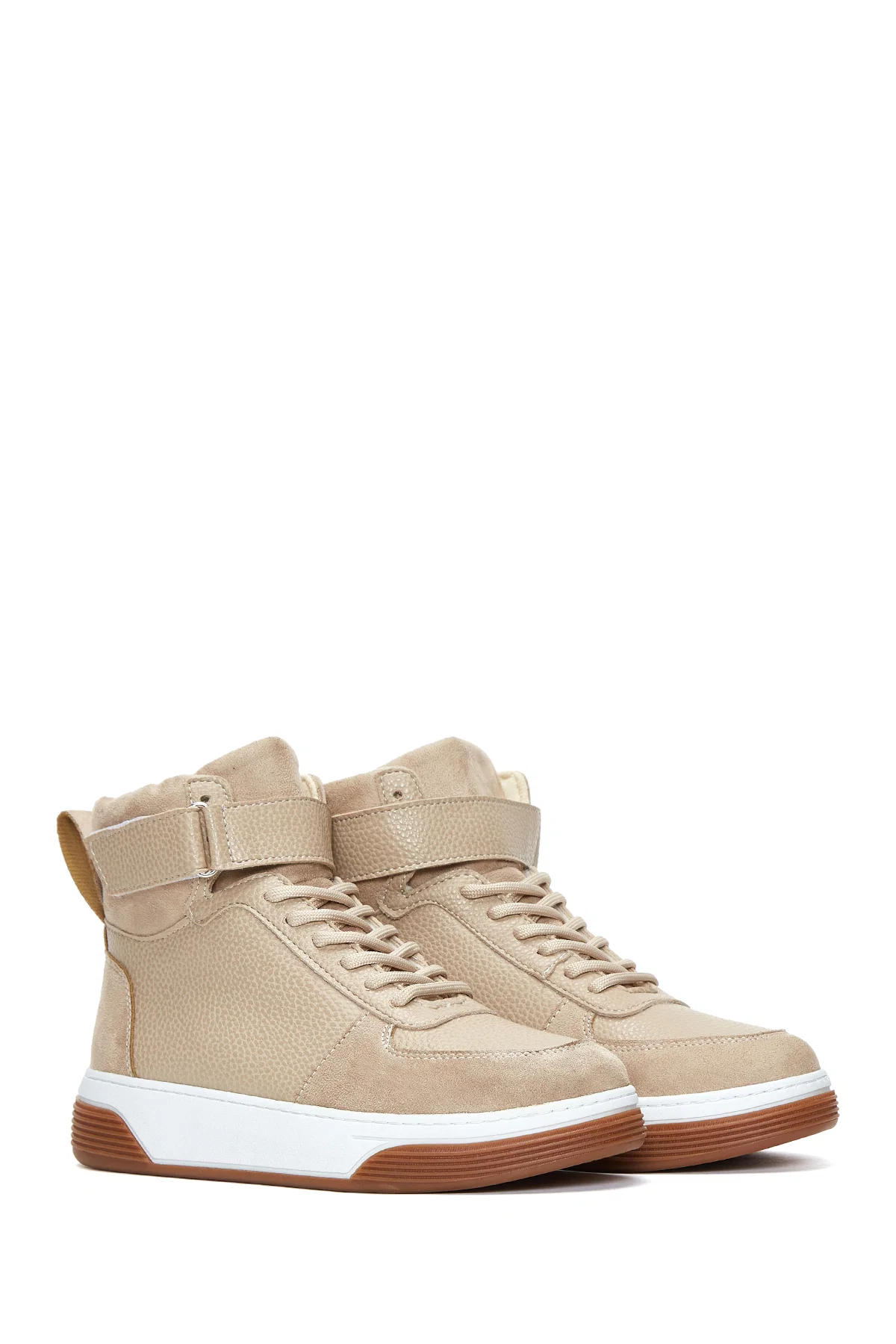 Kadın Bej Bilekli Sneaker - Image 3