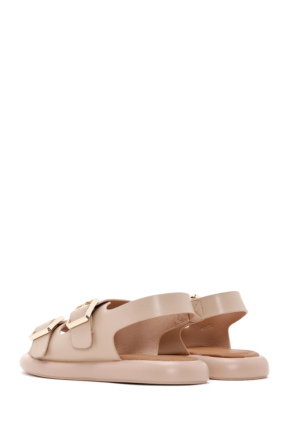 Kadın Bej Çift Tokalı Comfort Sandalet - Image 5