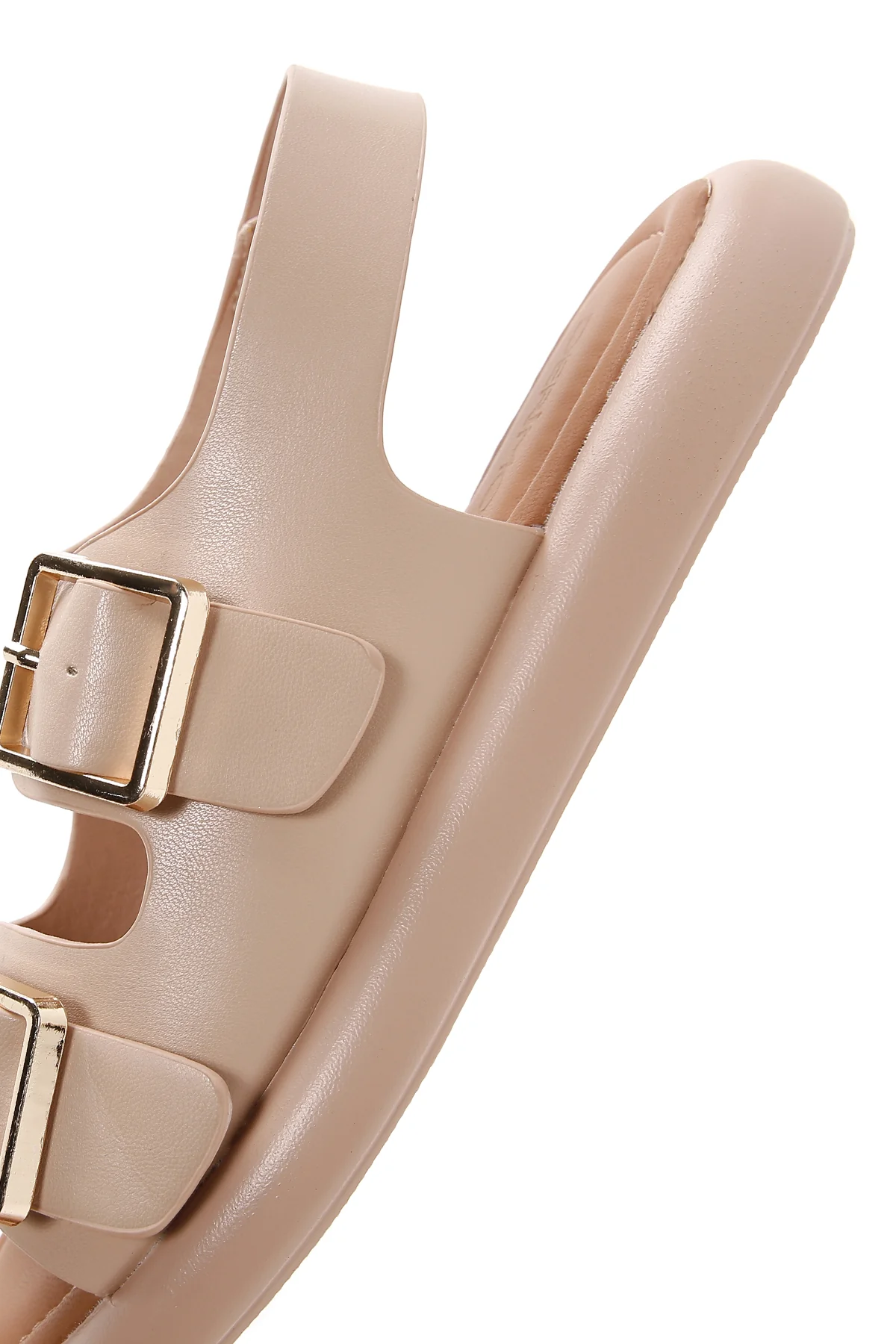 Kadın Bej Çift Tokalı Comfort Sandalet - Image 7