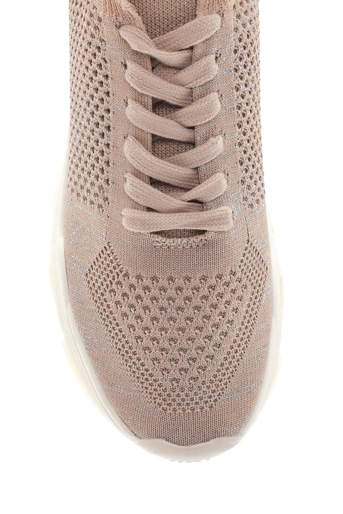 Kadın Bej Delikli Sneaker - Image 6