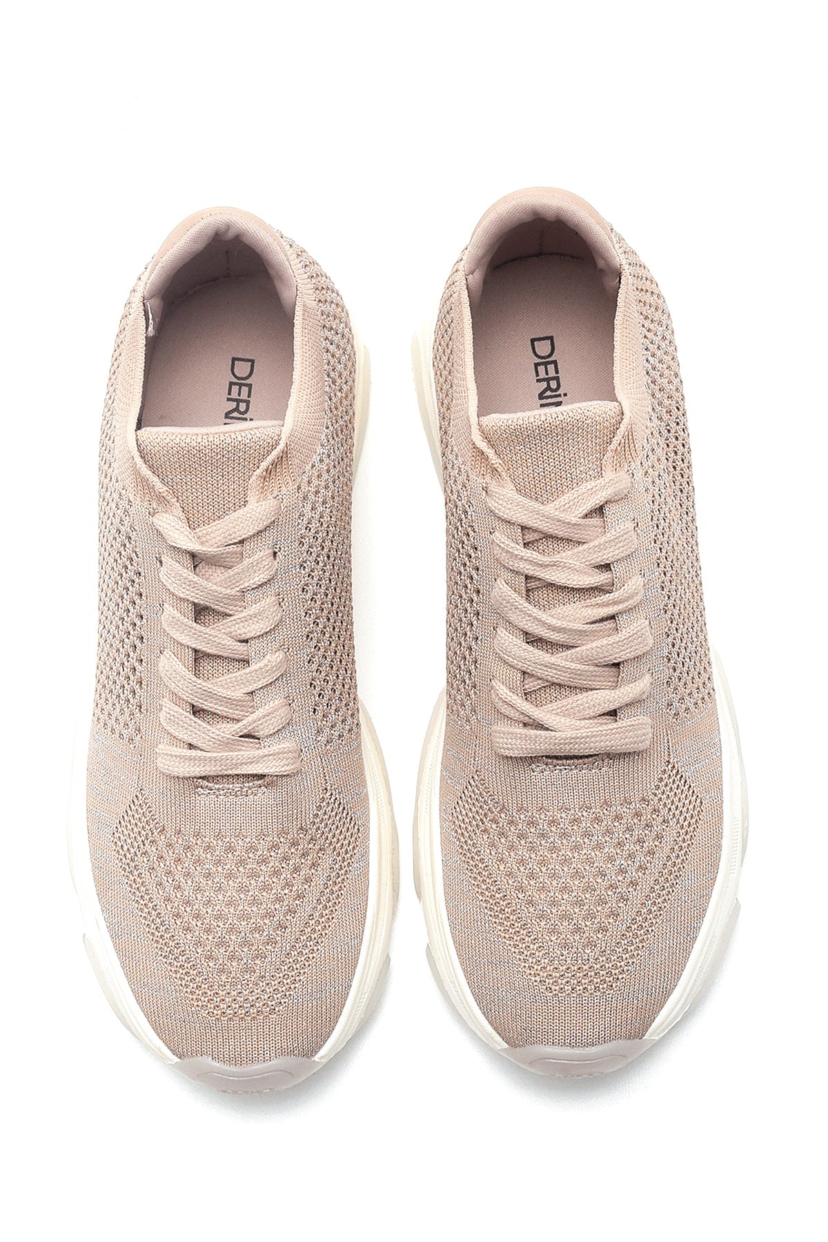 Kadın Bej Delikli Sneaker - Image 7