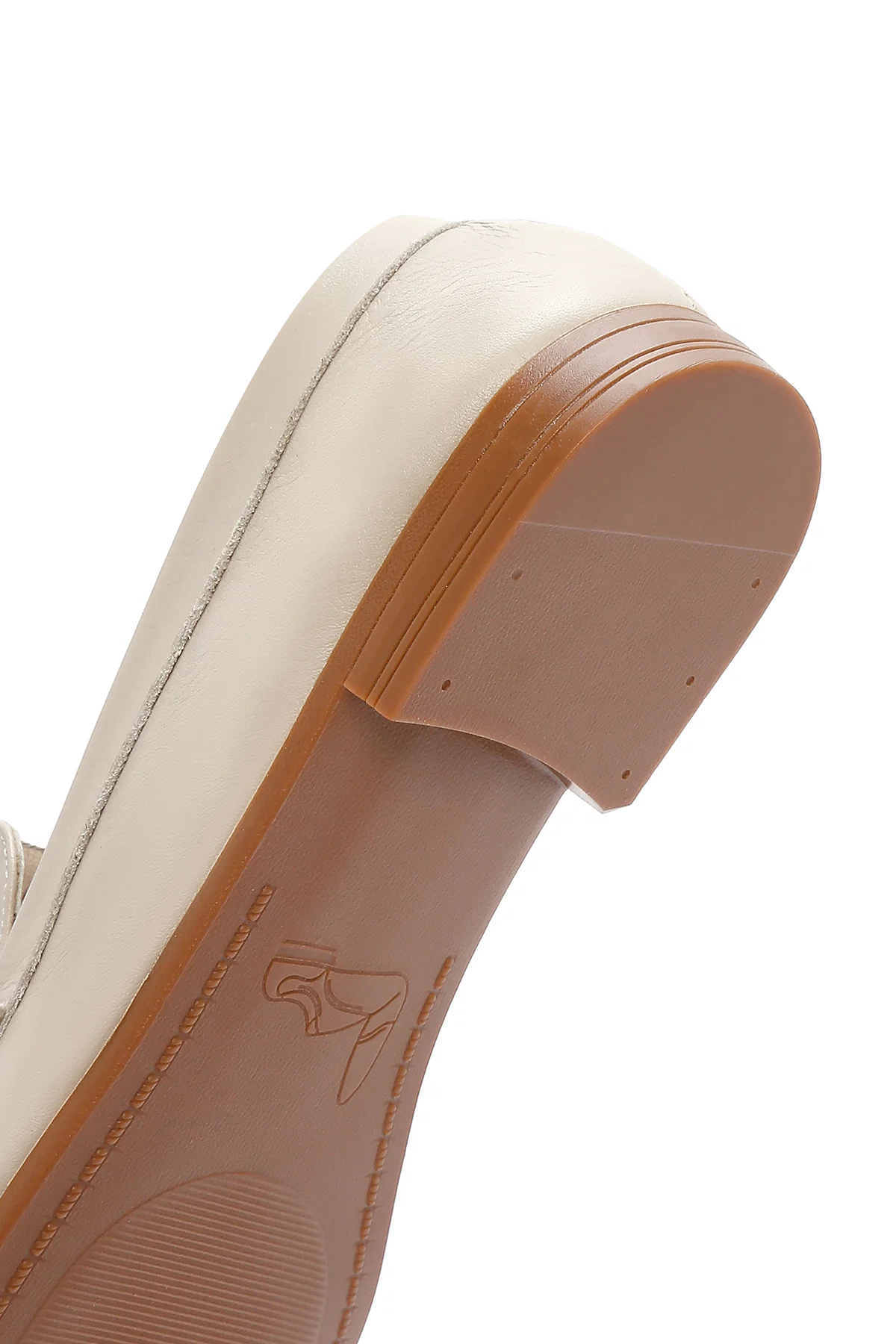 Kadın Bej Deri Casual Loafer - Image 9
