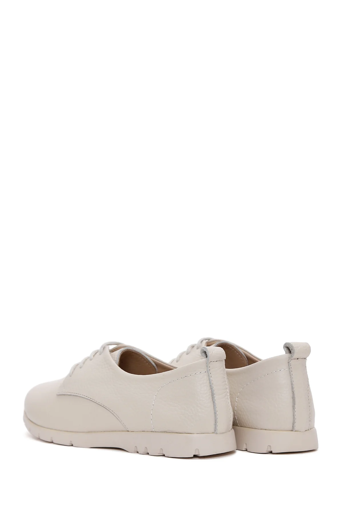 Kadın Bej Deri Comfort Casual Ayakkabı - Image 5
