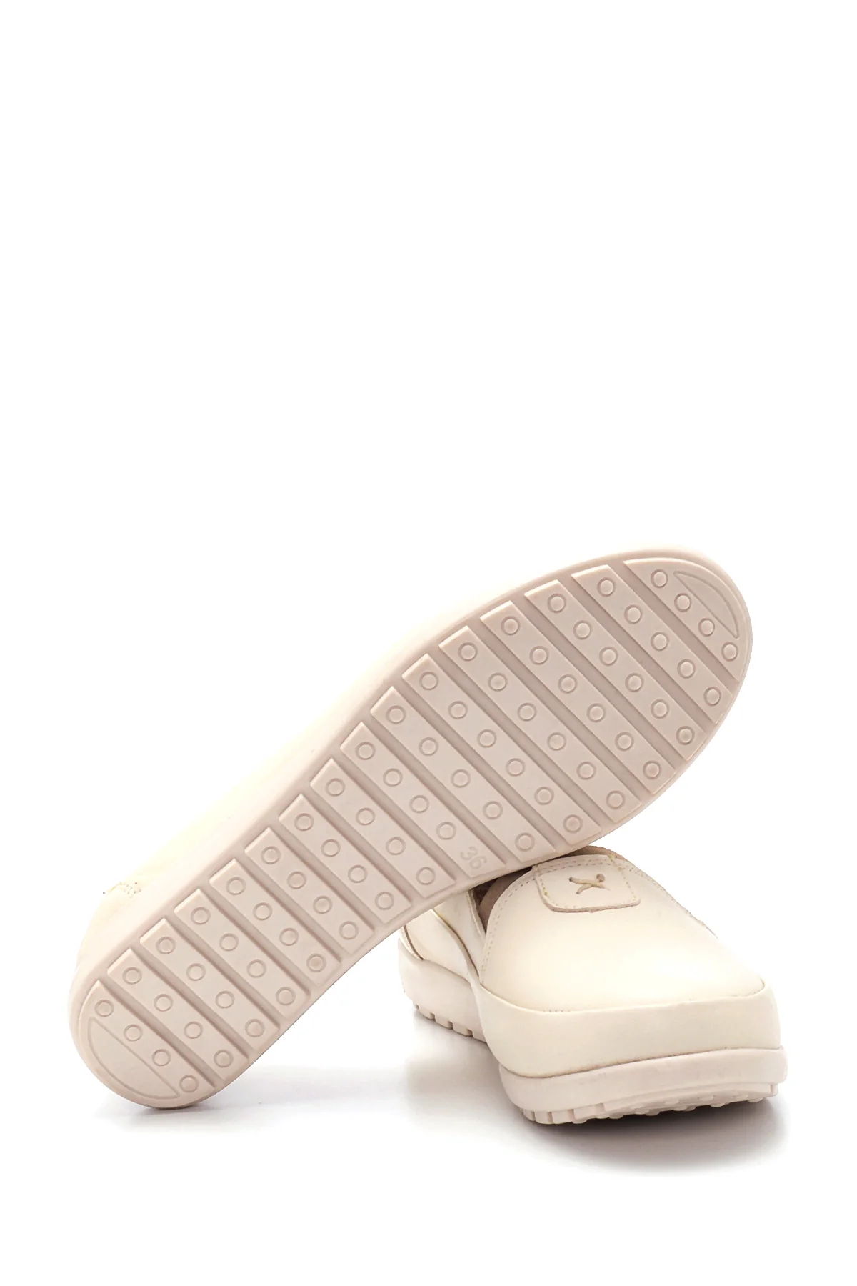 Kadın Bej Deri Comfort Loafer - Image 4