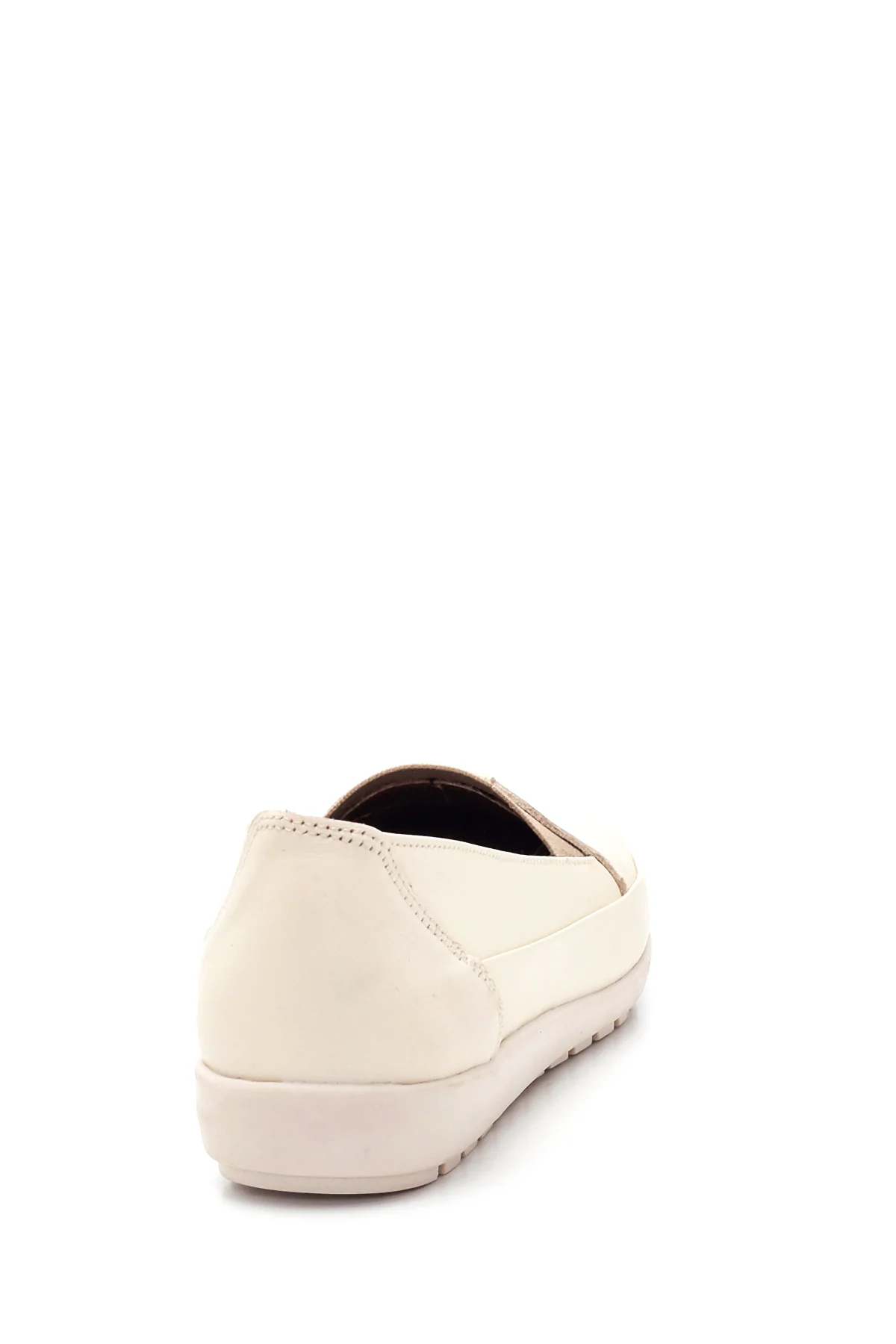 Kadın Bej Deri Comfort Loafer - Image 5