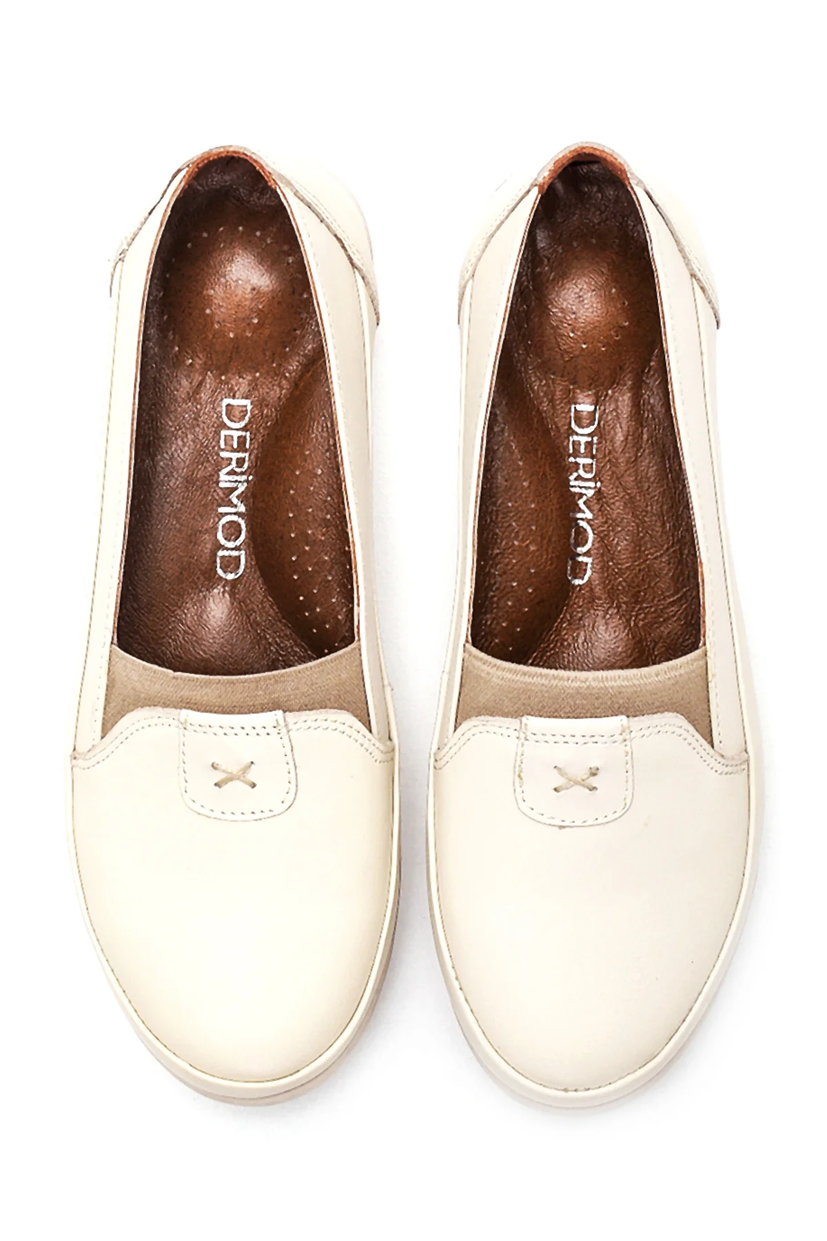 Kadın Bej Deri Comfort Loafer - Image 7