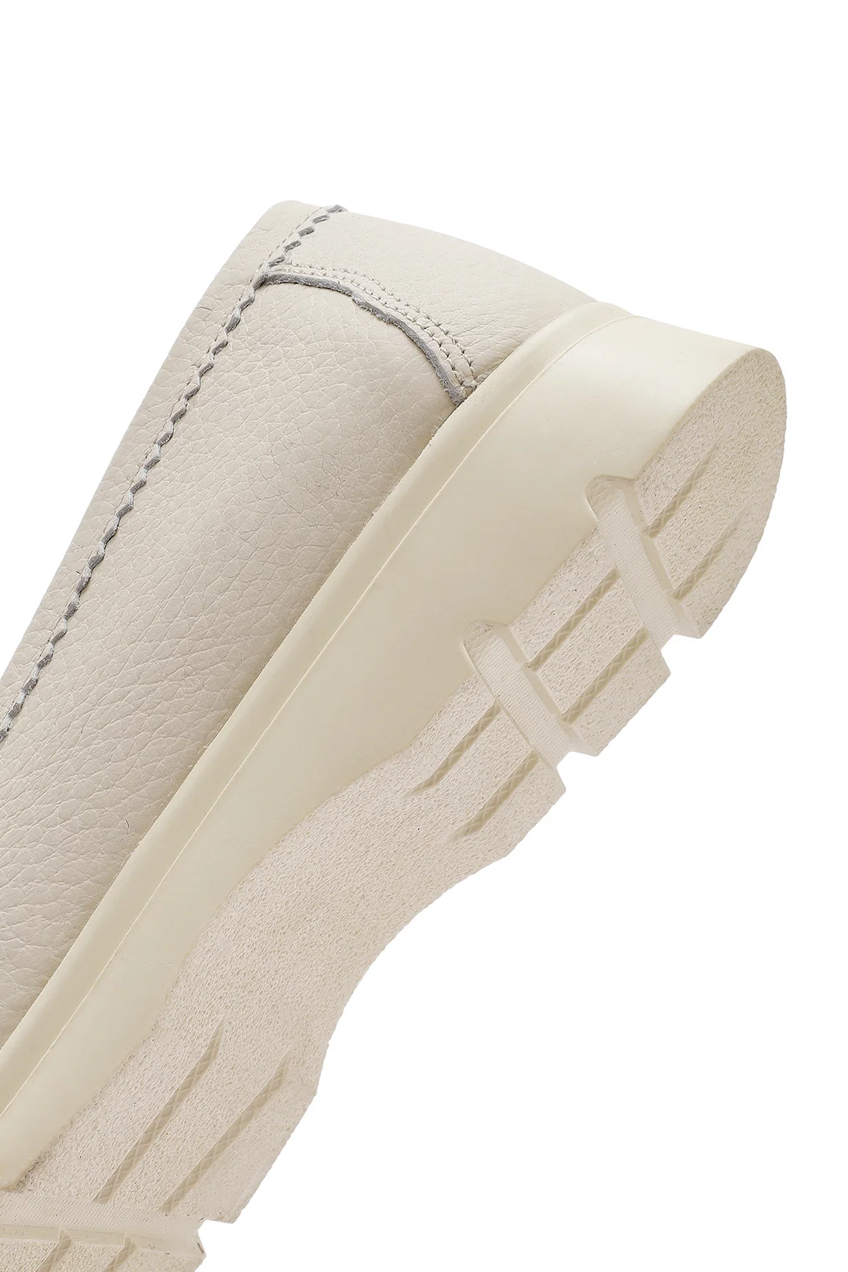 Kadın Bej Deri Comfort Loafer - Image 8