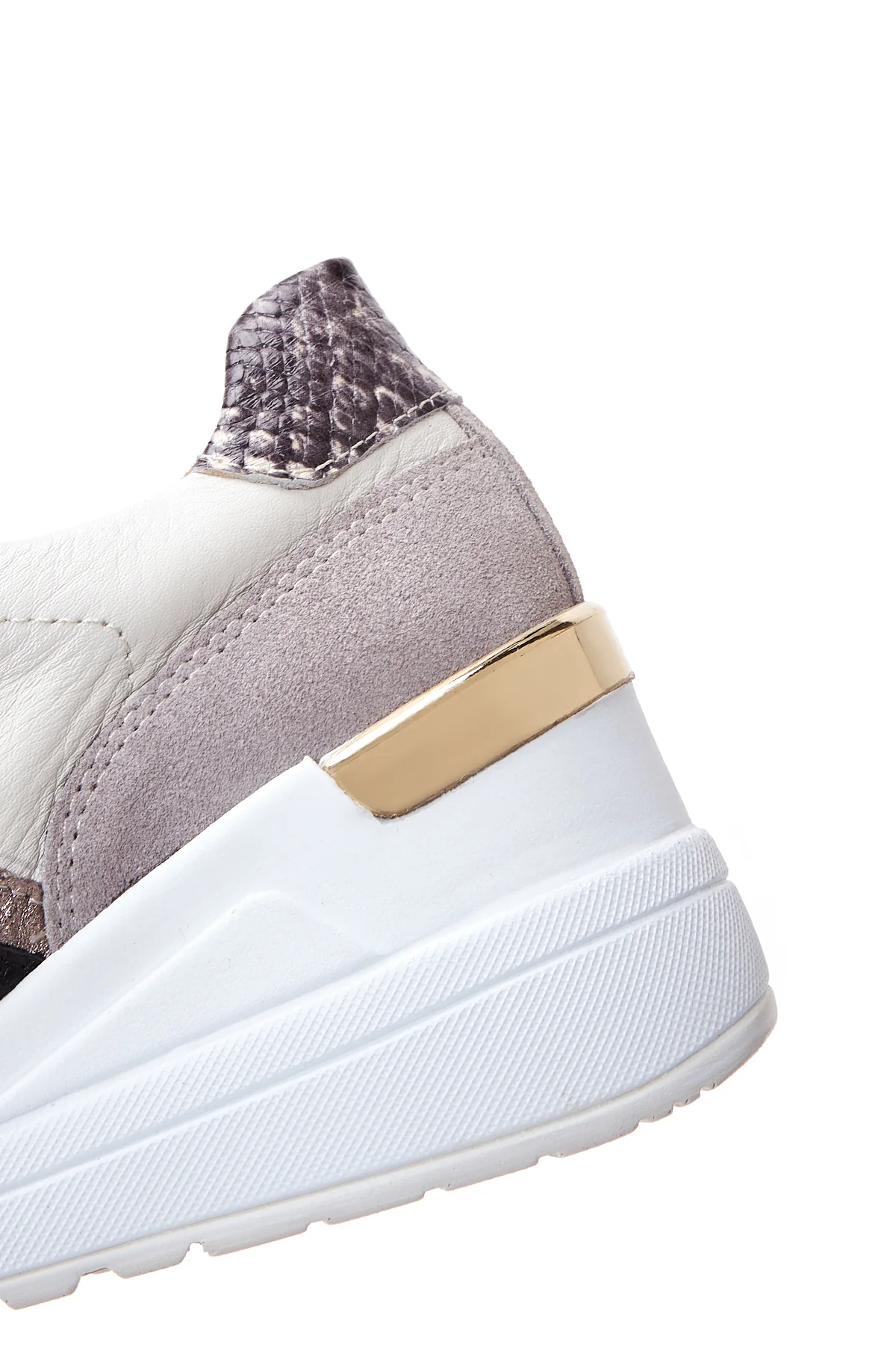Kadın Bej Deri Dolgu Topuklu Sneaker - Image 8