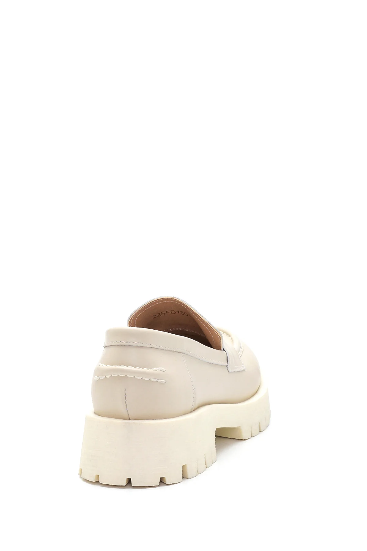 Kadın Bej Deri Loafer - Image 4