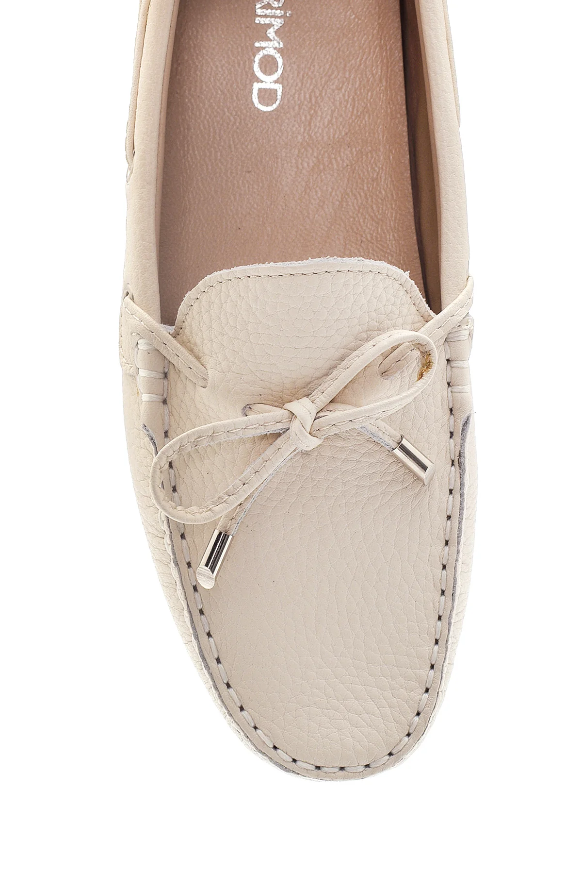 Kadın Bej Deri Loafer - Image 6