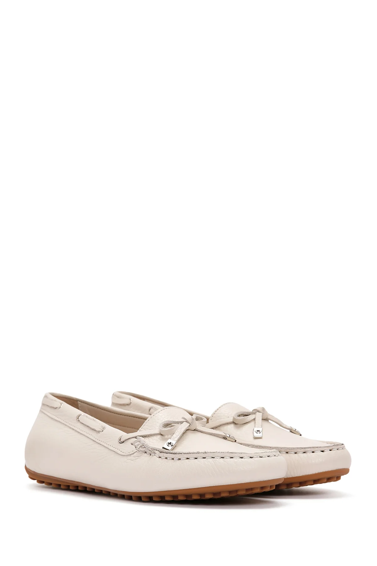 Kadın Bej Deri Loafer - Image 3