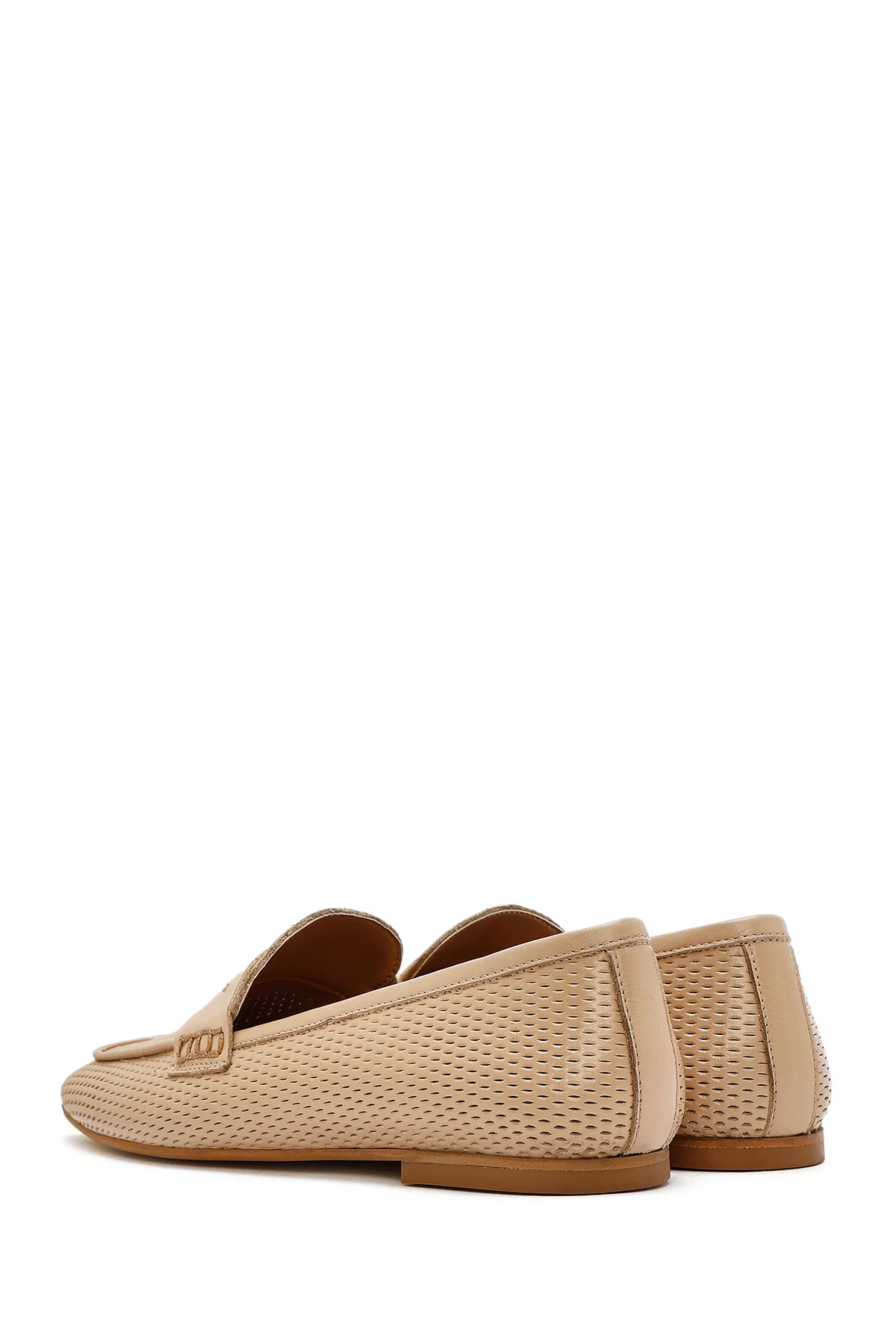 Kadın Bej Deri Loafer - Image 5