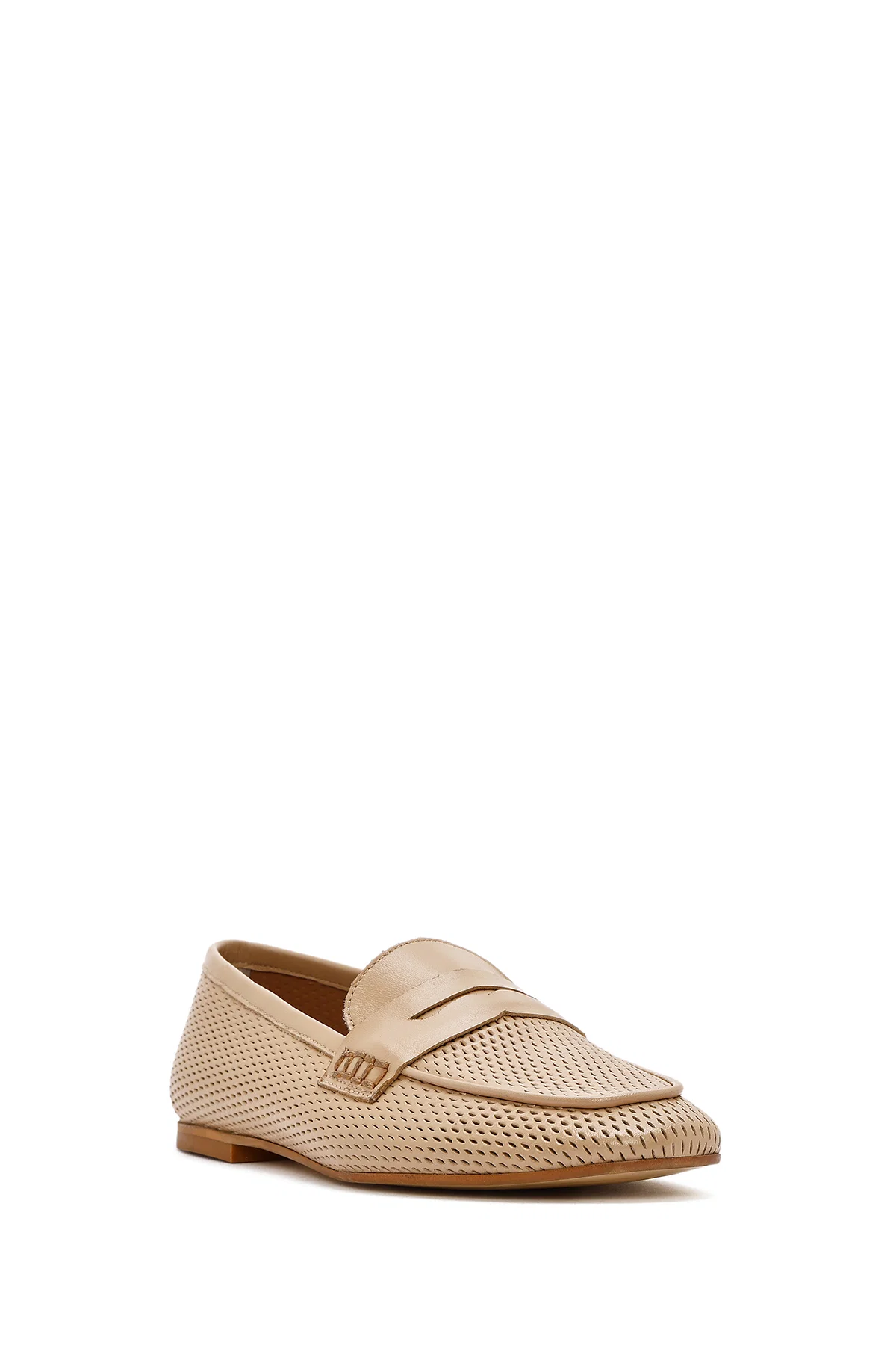 Kadın Bej Deri Loafer - Image 6