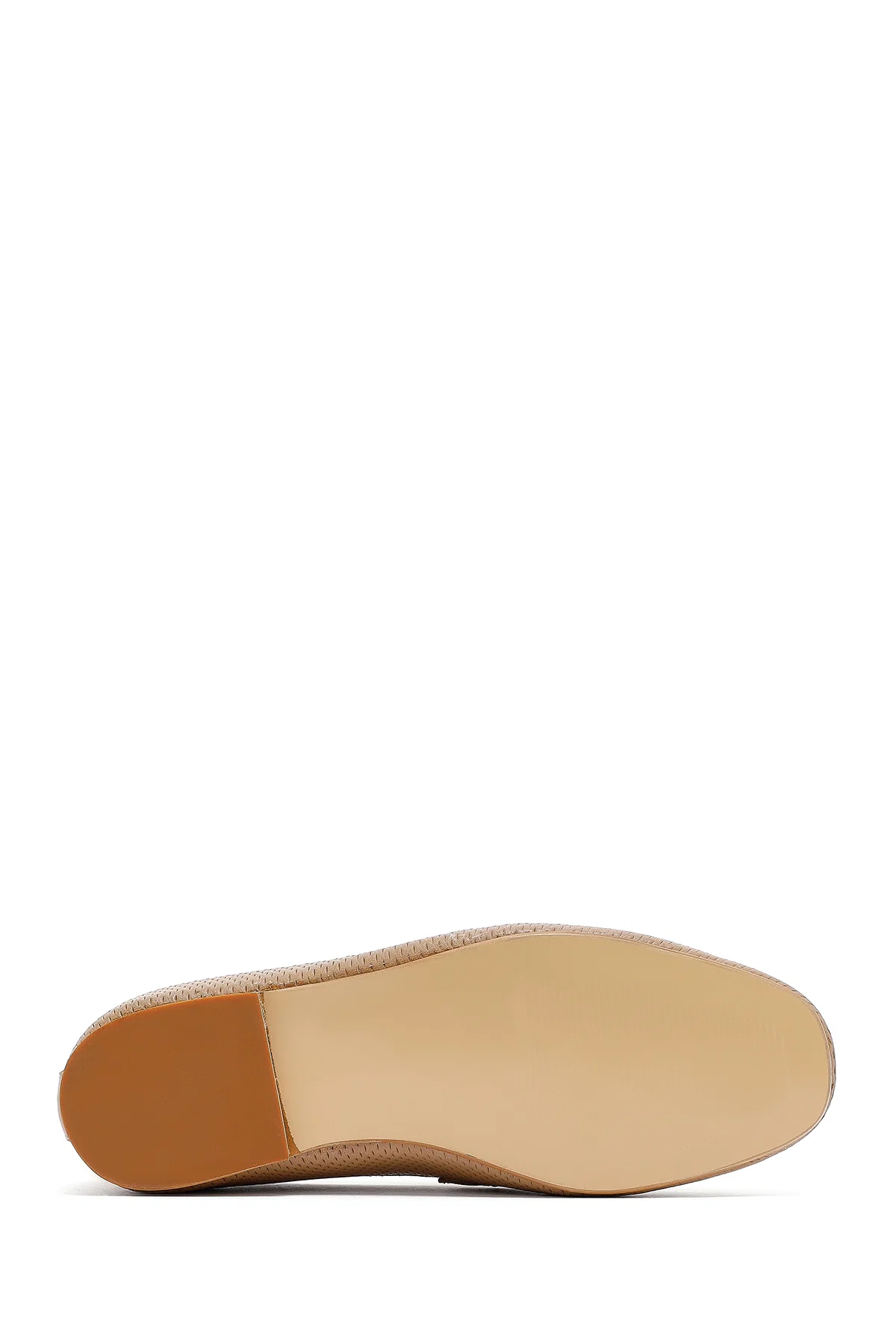 Kadın Bej Deri Loafer - Image 4