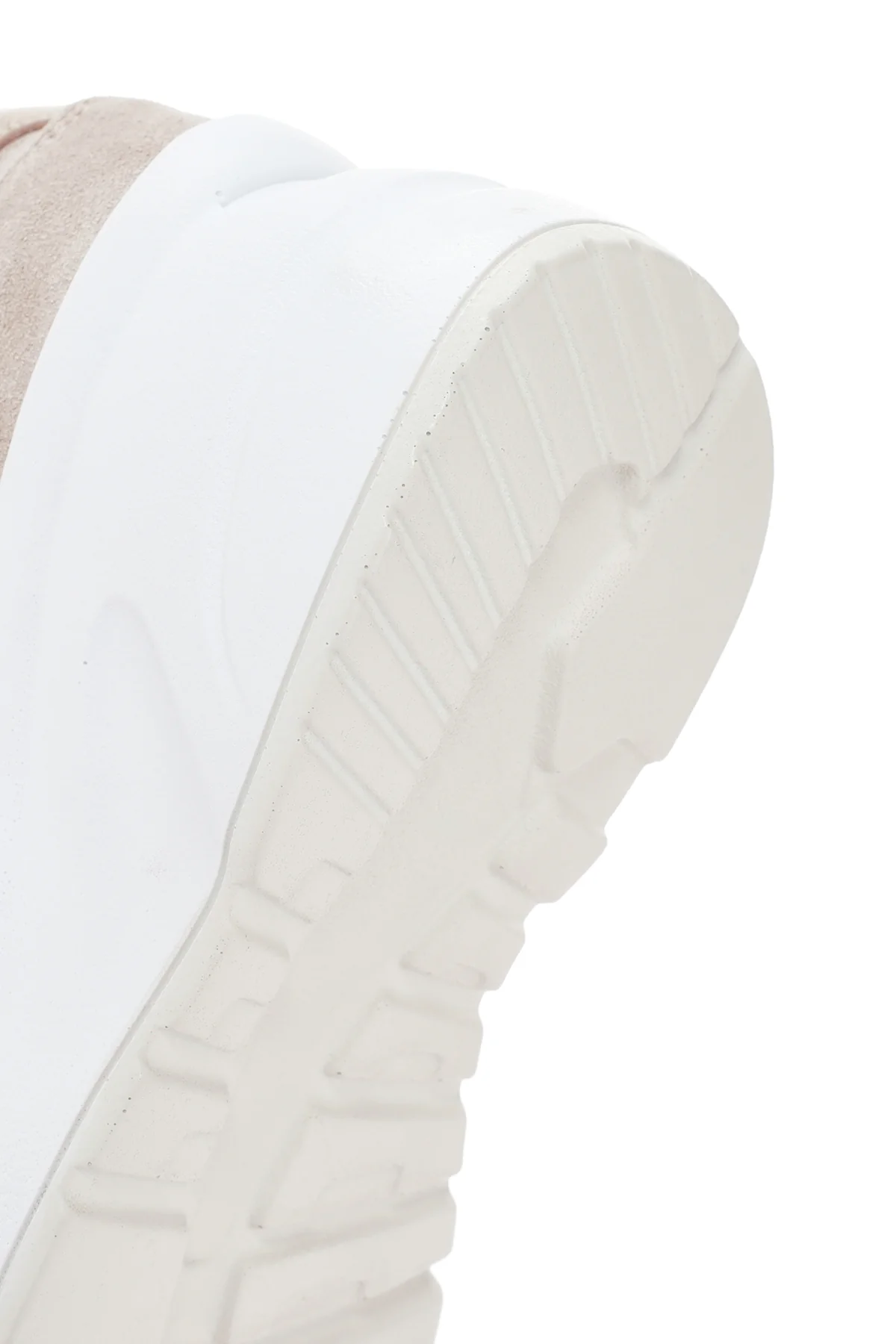 Kadın Bej Dolgu Topuklu Bağcıklı Deri Sneaker - Image 9