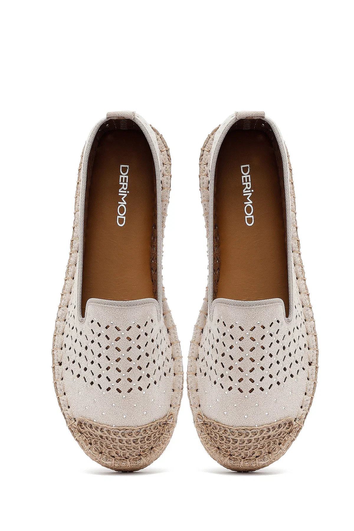 Kadın Bej Fileli Süet Espadril - Image 7