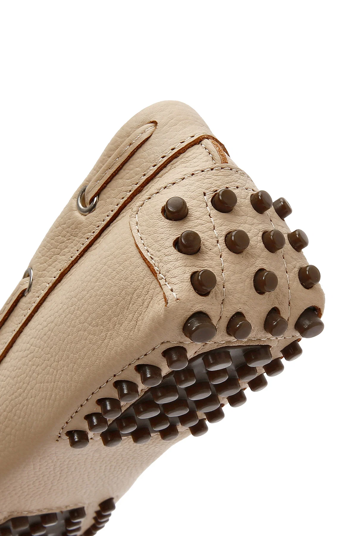 Kadın Bej Fiyonklu Deri Loafer - Image 9