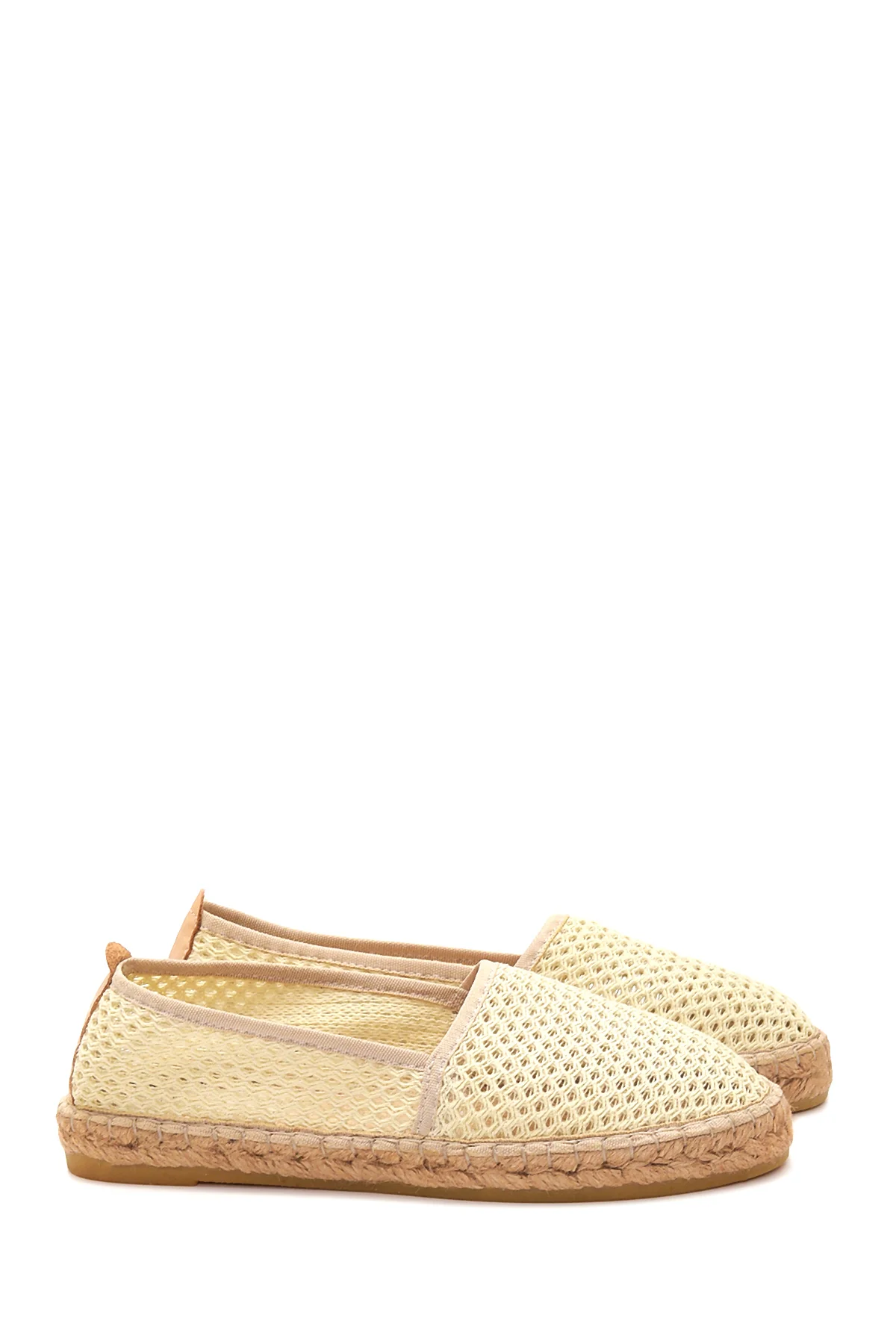 Kadın Bej Hasır Taban Espadril - Image 3