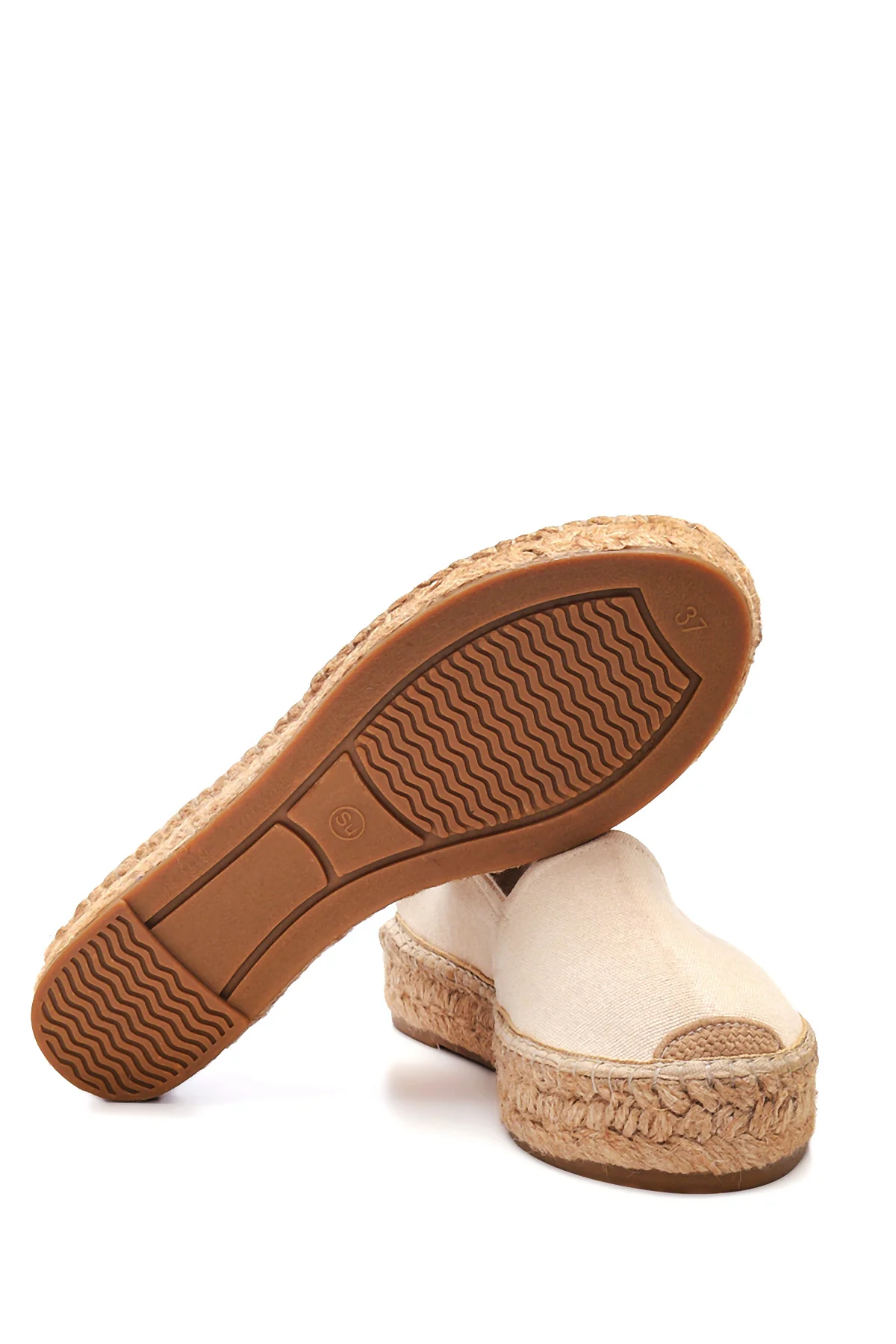 Kadın Bej Hasır Taban Espadril - Image 4