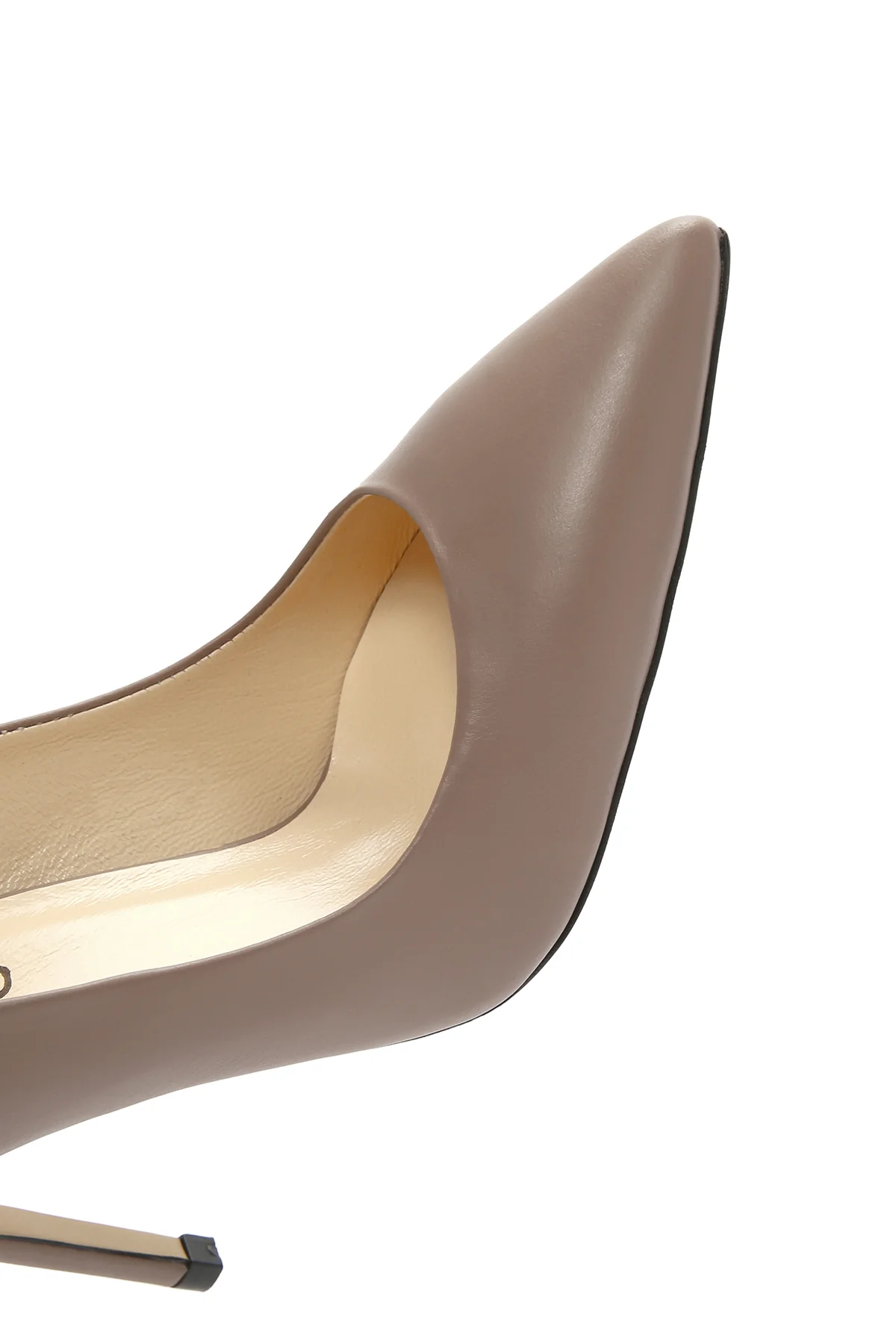 Kadın Bej İnce Topuklu Deri Stiletto - Image 10