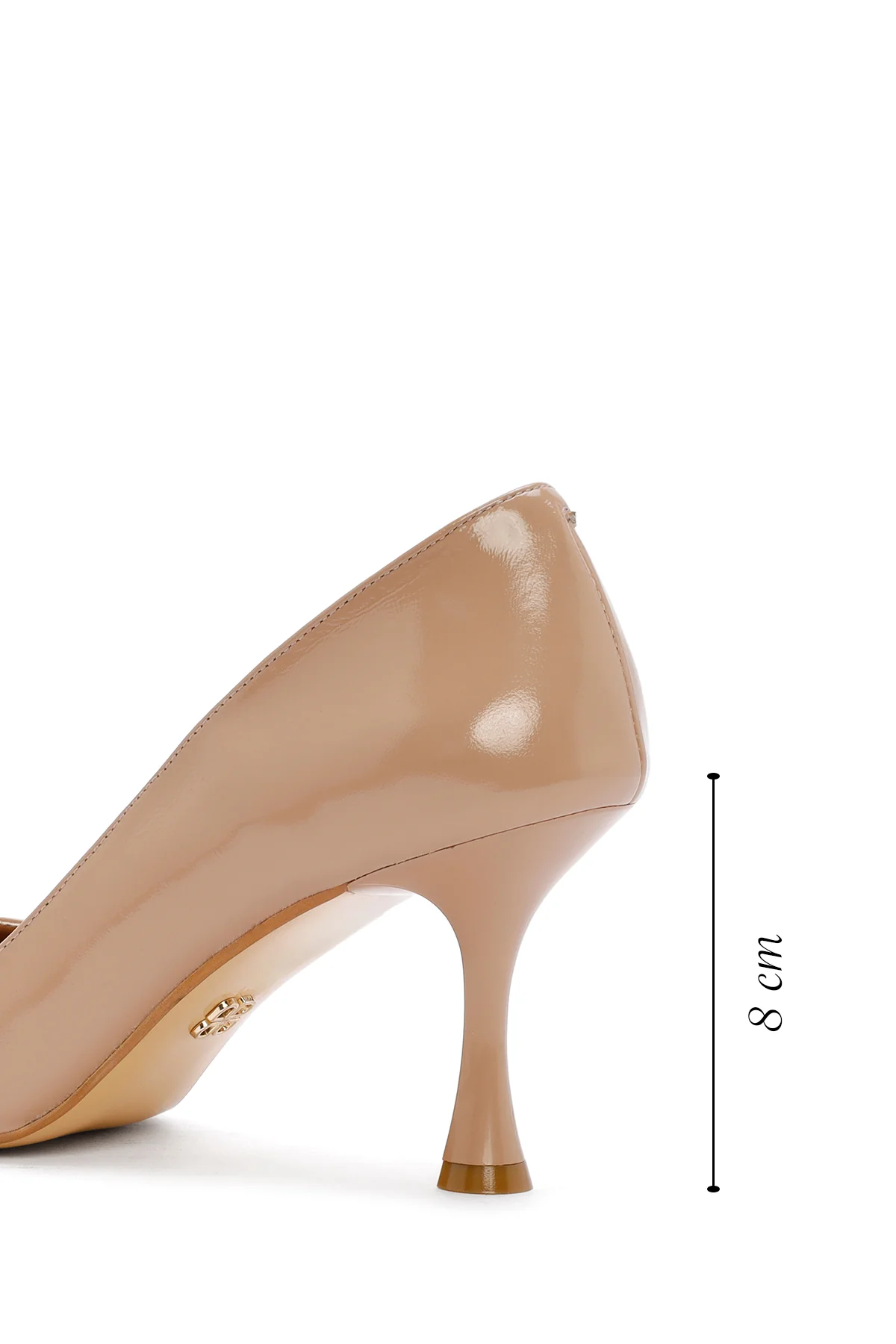 Kadın Bej İnce Topuklu Rugan Deri Stiletto - Image 2