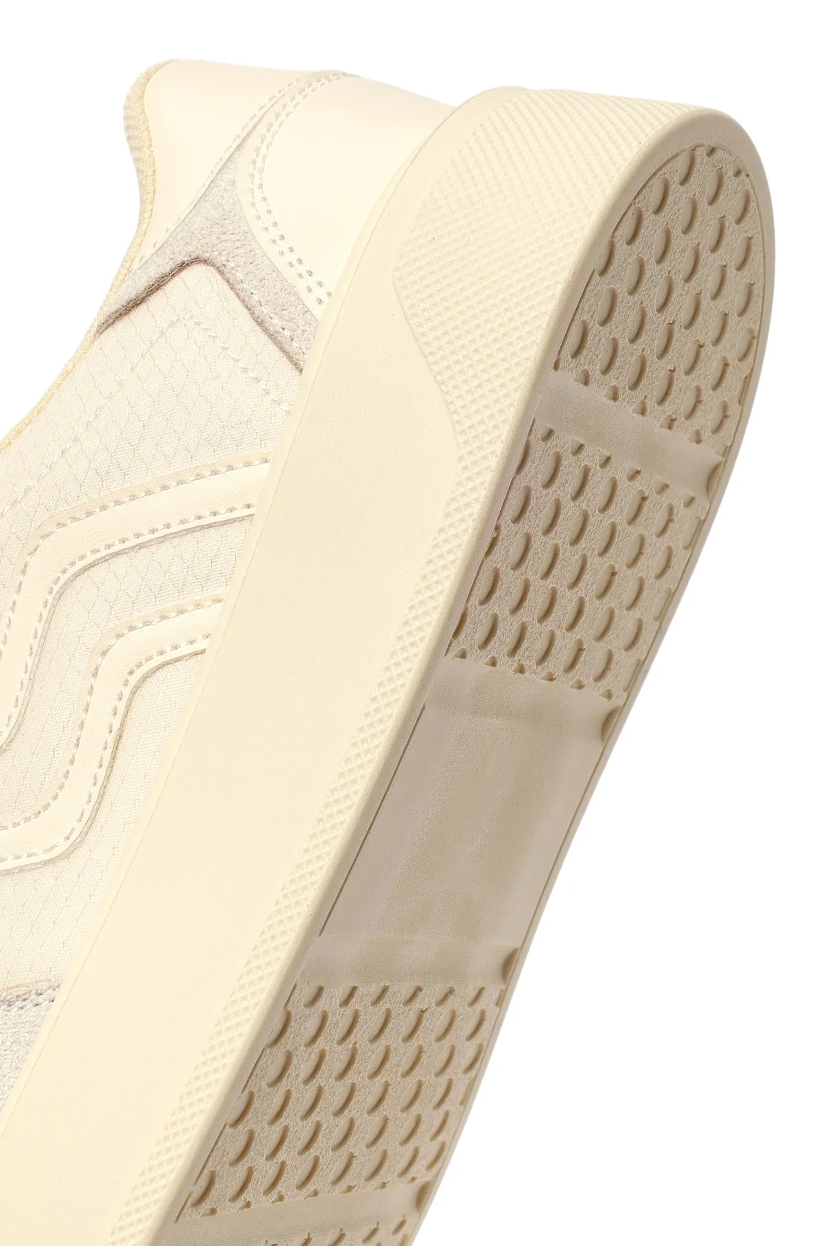 Kadın Bej Kalın Tabanlı Bağcıklı Sneaker - Image 9