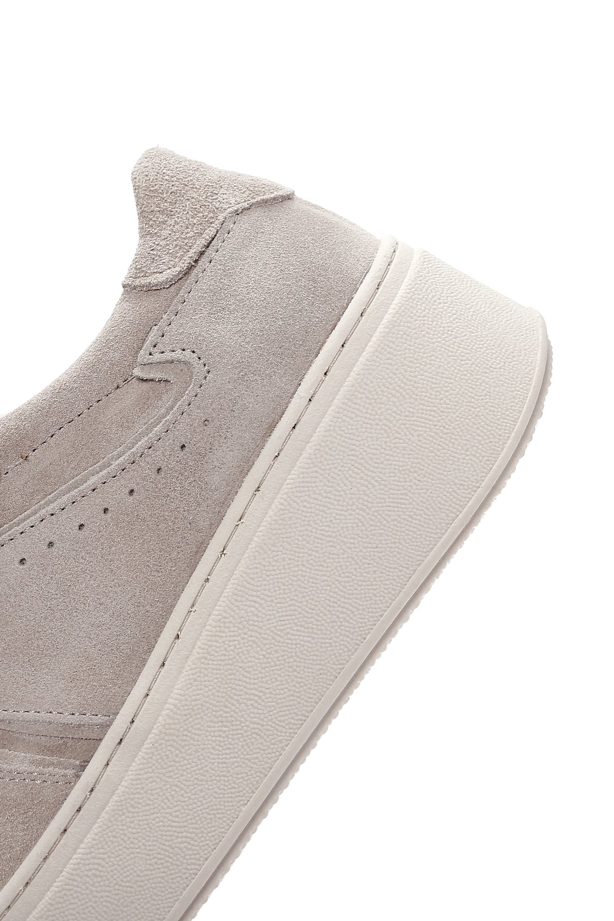 Kadın Bej Kalın Tabanlı Nubuk Deri Sneaker - Image 7