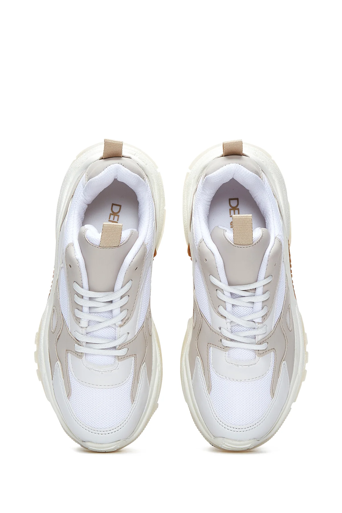 Kadın Bej Kalın Tabanlı Sneaker - Image 6