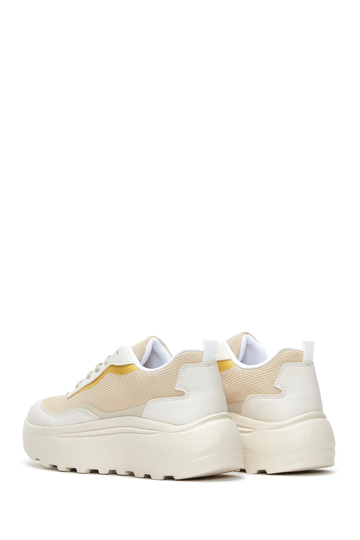 Kadın Bej Kalın Tabanlı Sneaker - Image 5