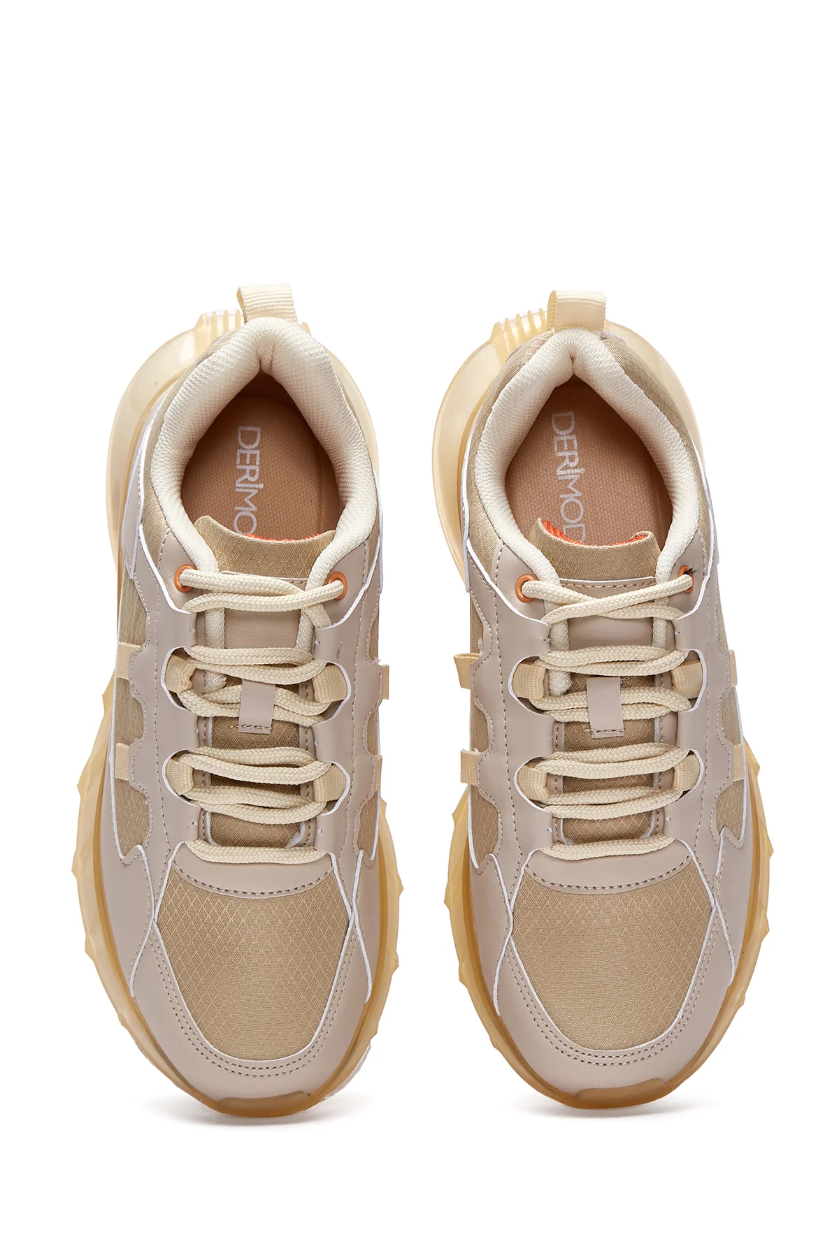 Kadın Bej Kalın Tabanlı Sneaker - Image 6