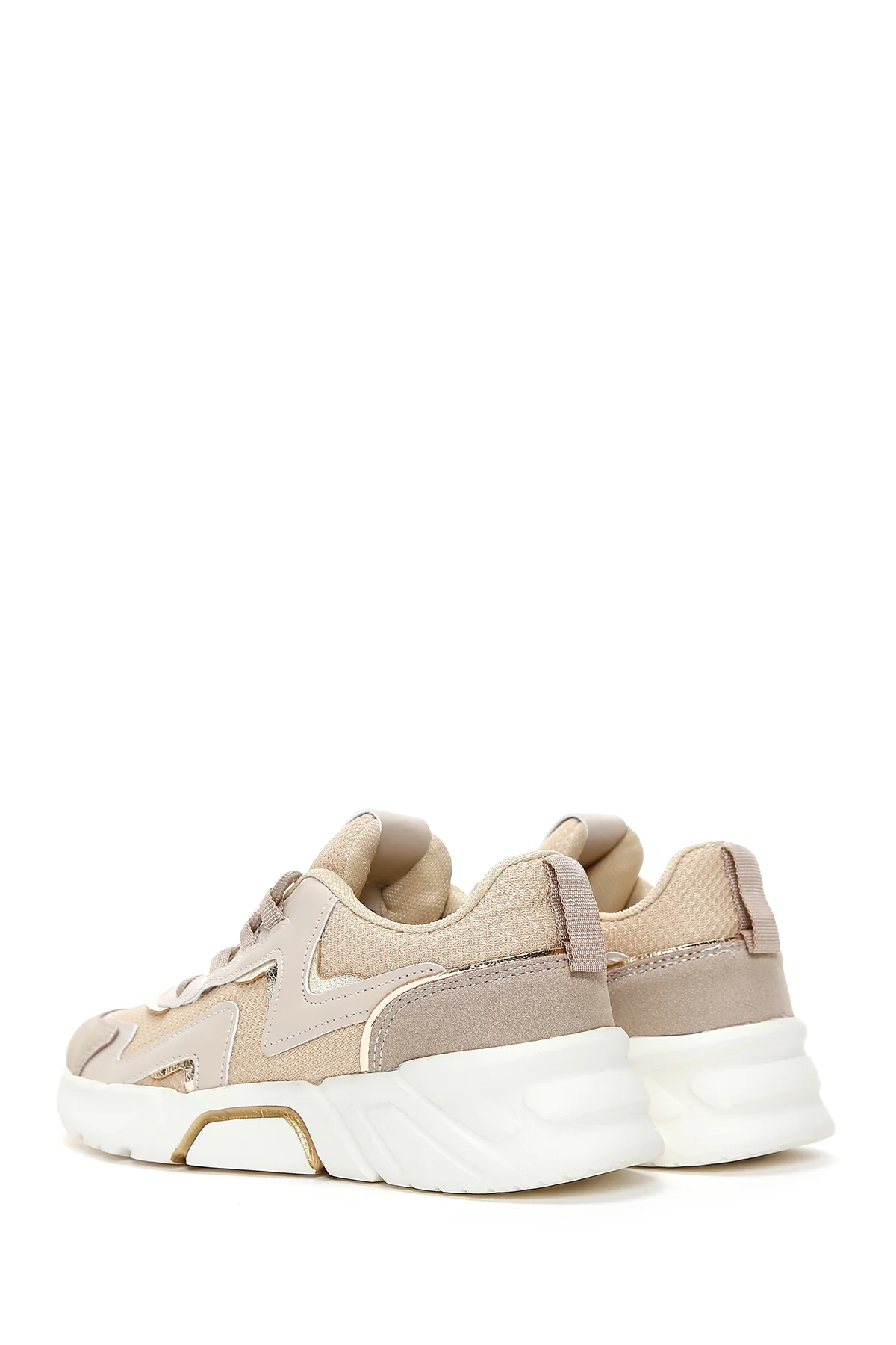 Kadın Bej Kalın Tabanlı Sneaker - Image 5