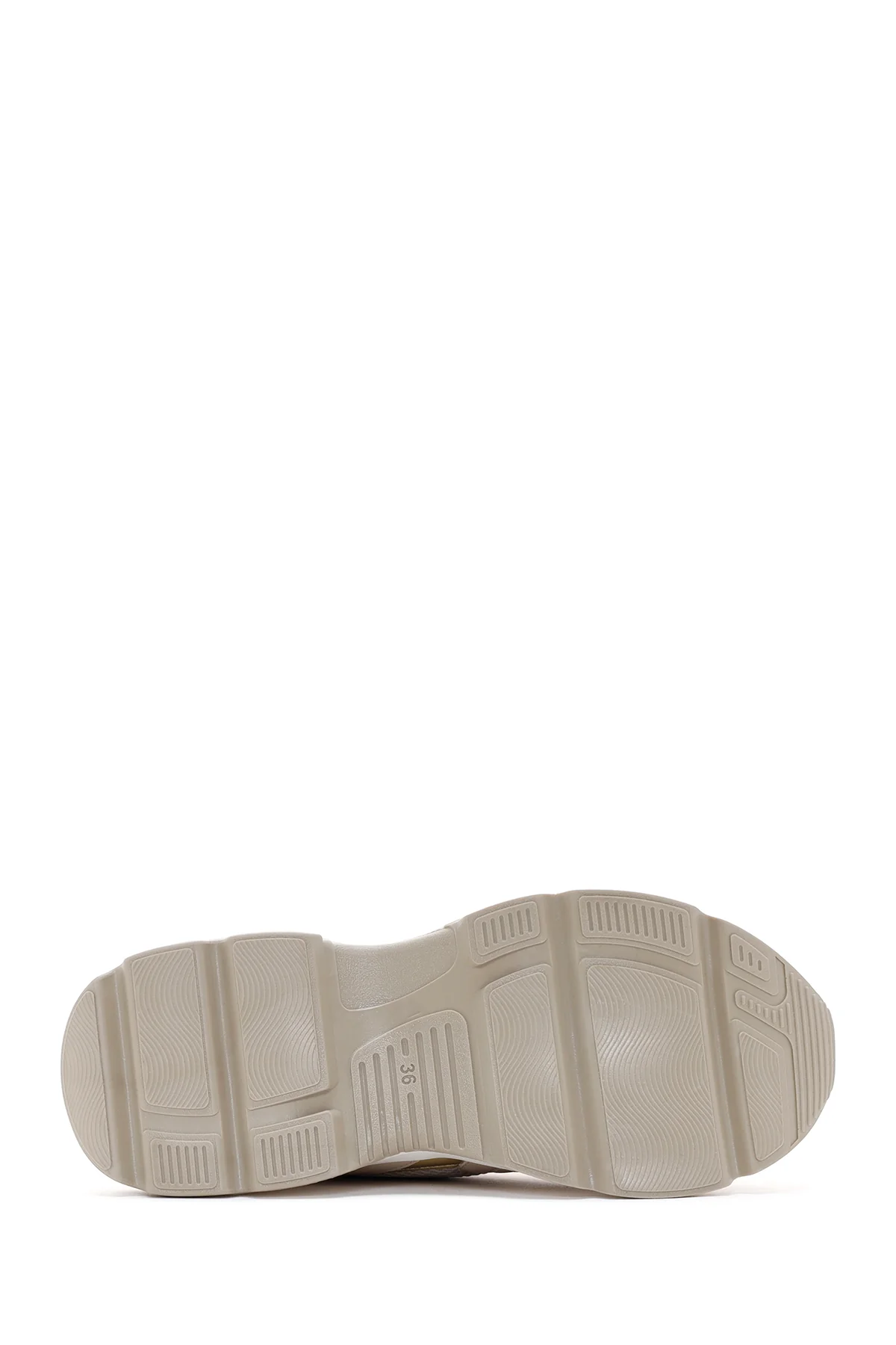Kadın Bej Kalın Tabanlı Sneaker - Image 4