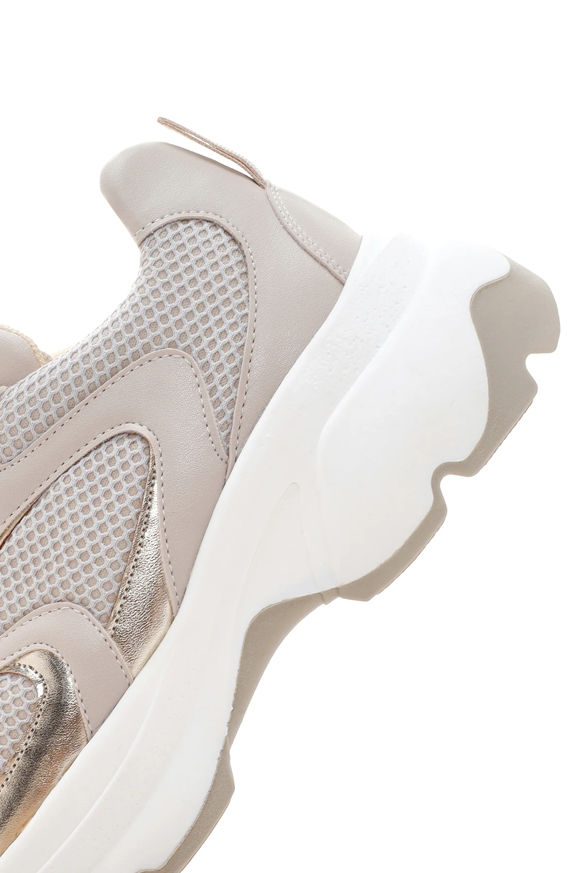 Kadın Bej Kalın Tabanlı Sneaker - Image 8