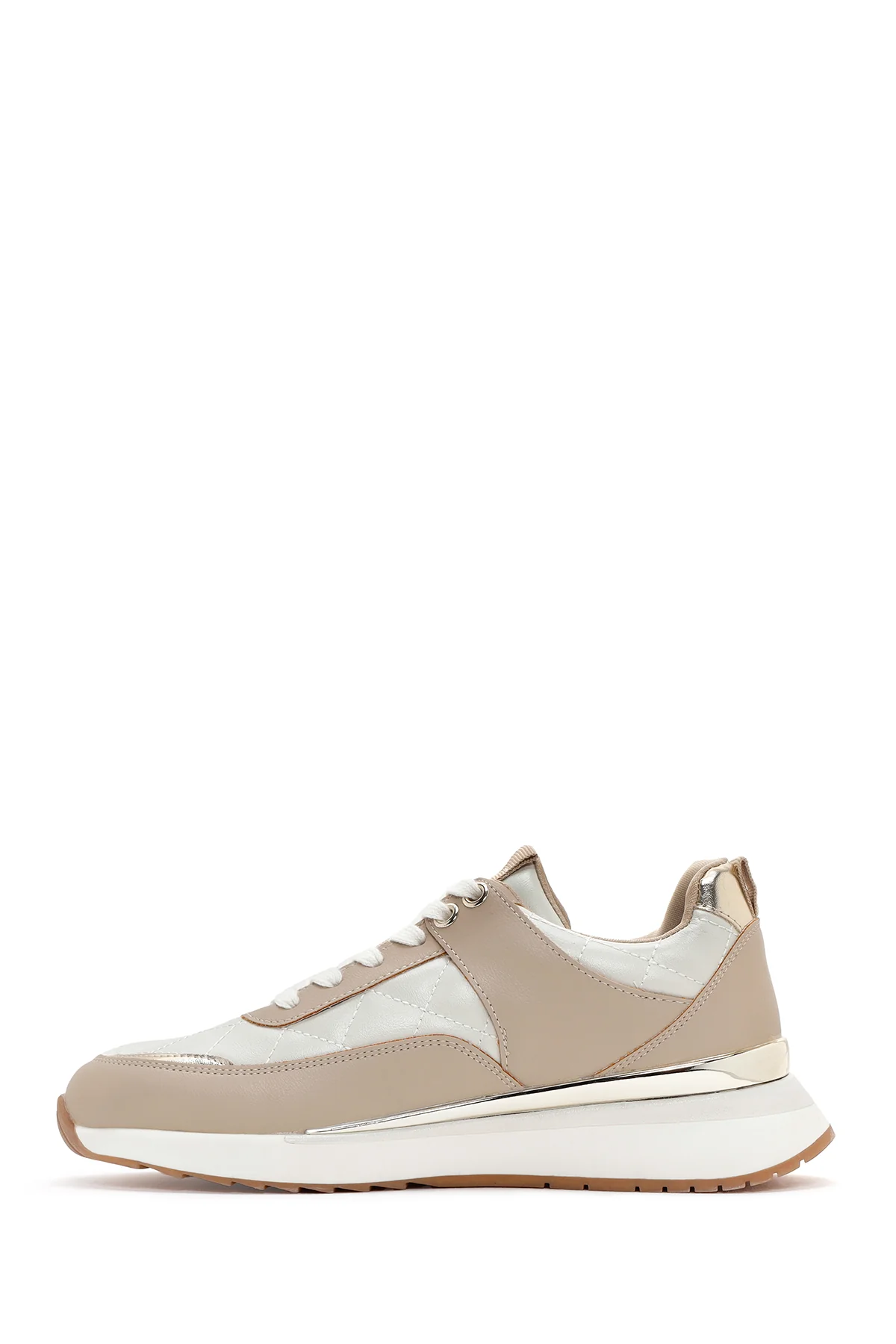 Kadın Bej Kalın Tabanlı Sneaker - Image 2