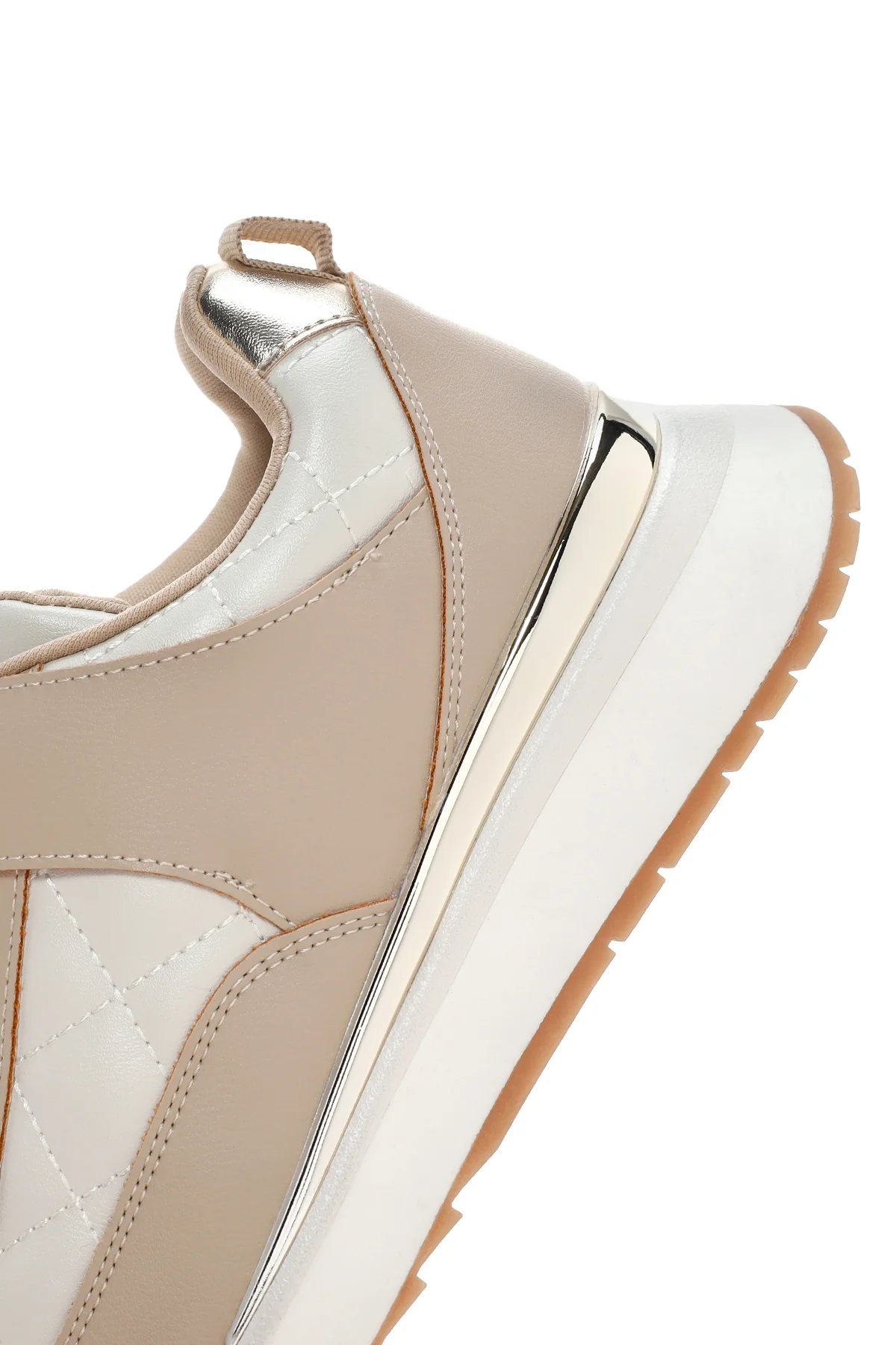 Kadın Bej Kalın Tabanlı Sneaker - Image 7