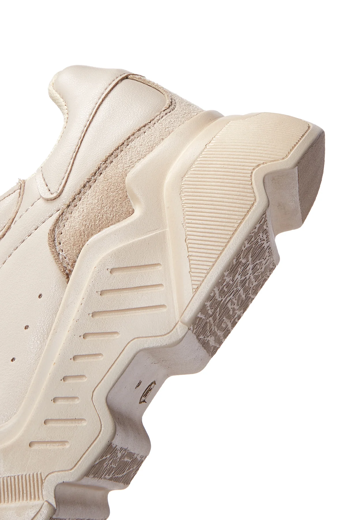 Kadın Bej Kalın Tabanlı Sneaker - Image 7