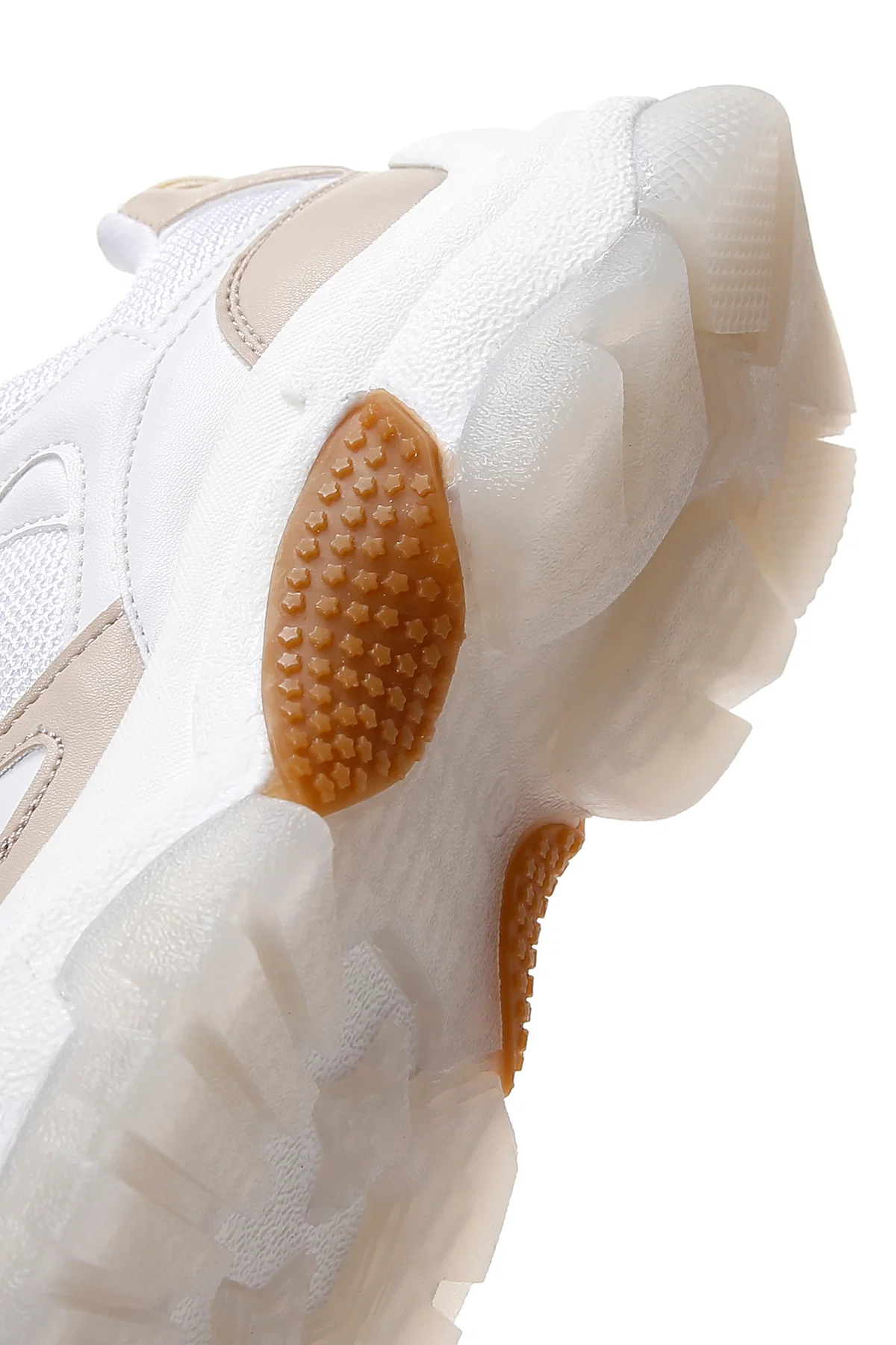 Kadın Bej Kalın Tabanlı Sneaker - Image 8