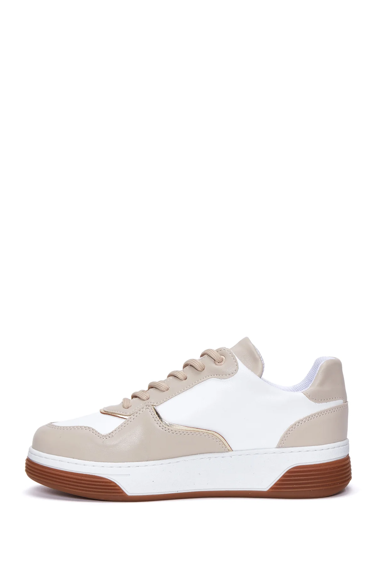Kadın Bej Kalın Tabanlı Sneaker - Image 2