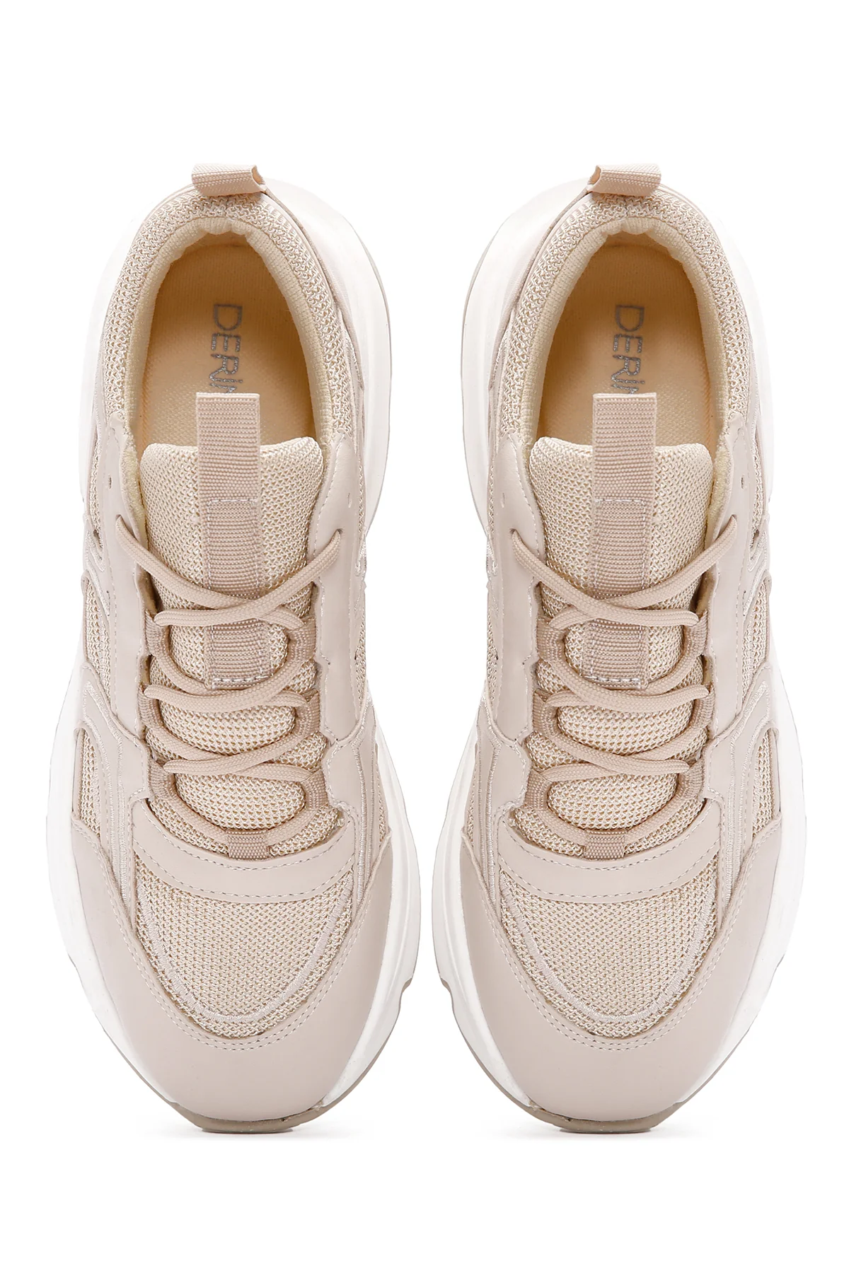 Kadın Bej Kalın Tabanlı Sneaker - Image 7