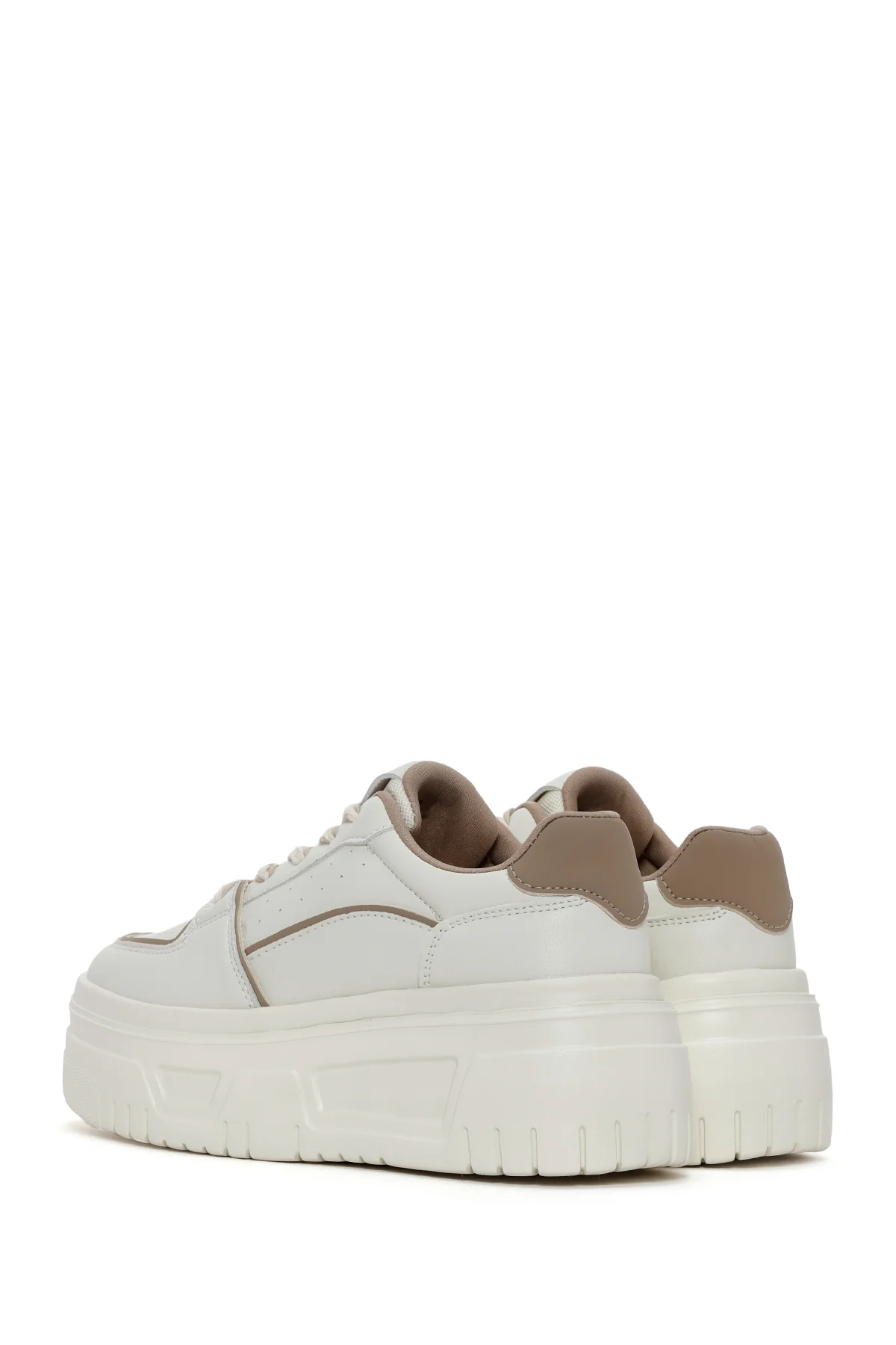 Kadın Bej Kalın Tabanlı Sneaker - Image 5