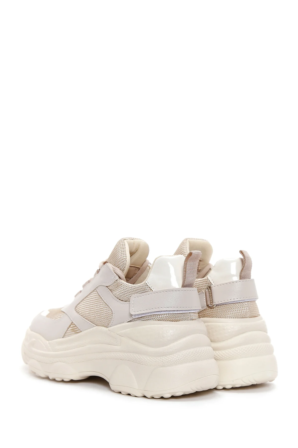 Kadın Bej Kalın Tabanlı Sneaker - Image 5