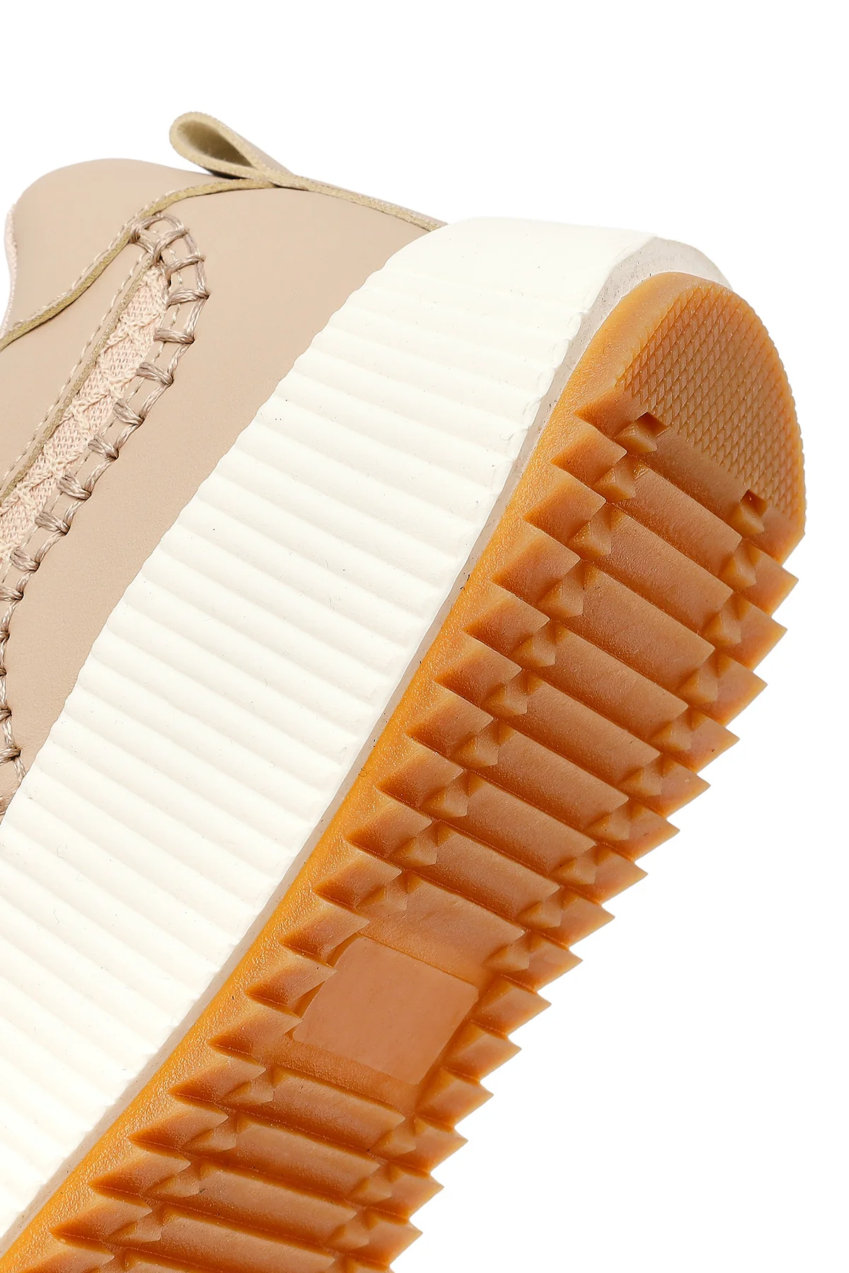 Kadın Bej Kalın Tabanlı Sneaker - Image 8