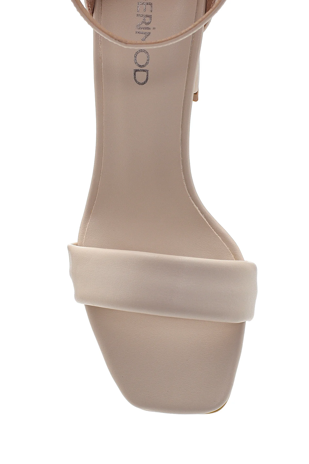 Kadın Bej Kalın Topuklu Sandalet - Image 5