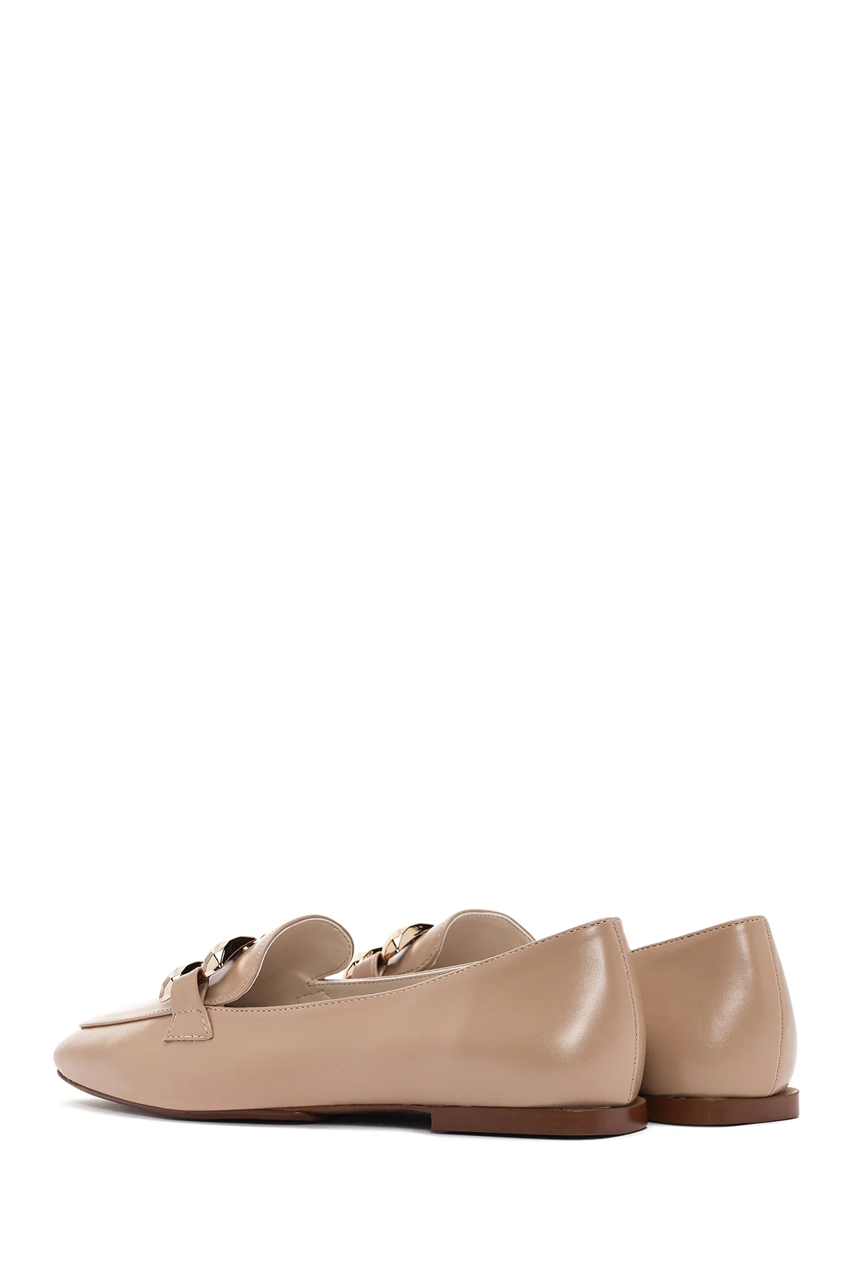 Kadın Bej Maskülen Loafer - Image 5